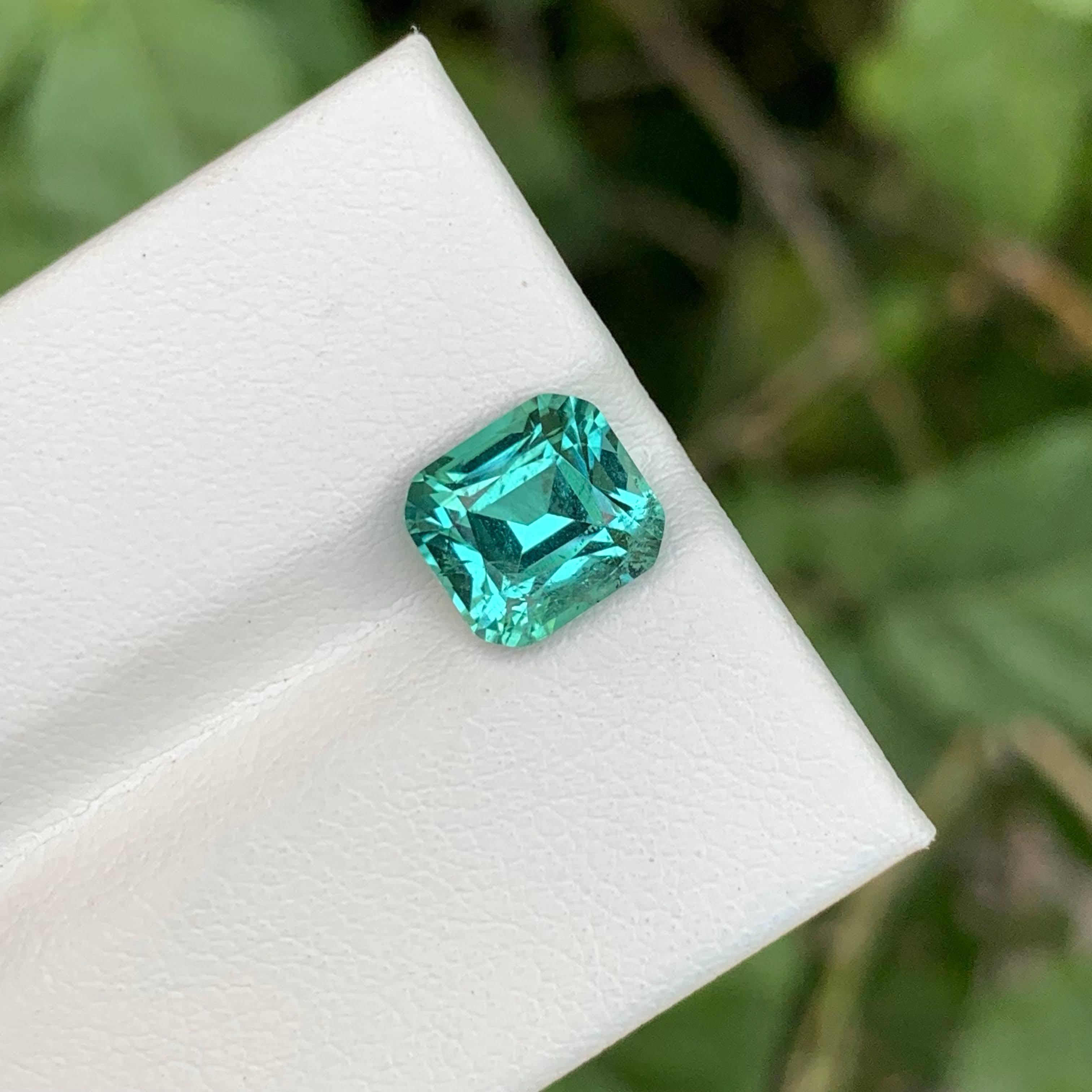 2.70 Carat Seafoam Tourmaline Stone Cushion Cut Natural Afghan Gemstone (pierre précieuse afghane) Unisexe en vente