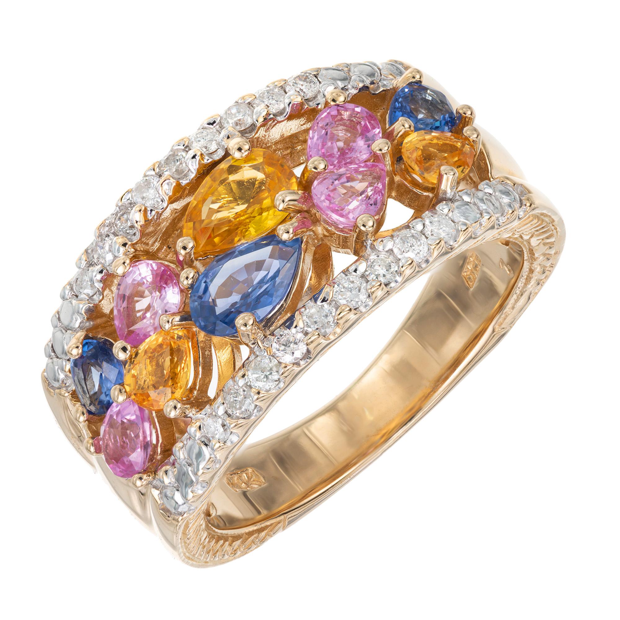 multicolored sapphire ring