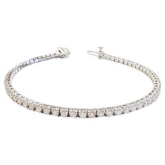 Pulsera de tenis con diamantes naturales de 2,70 quilates y oro blanco de 14 quilates