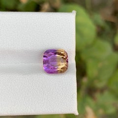 2.70 Carat Natural Loose Bi Color Ametrine Stone Cushion Cut Brazilian Gemstone