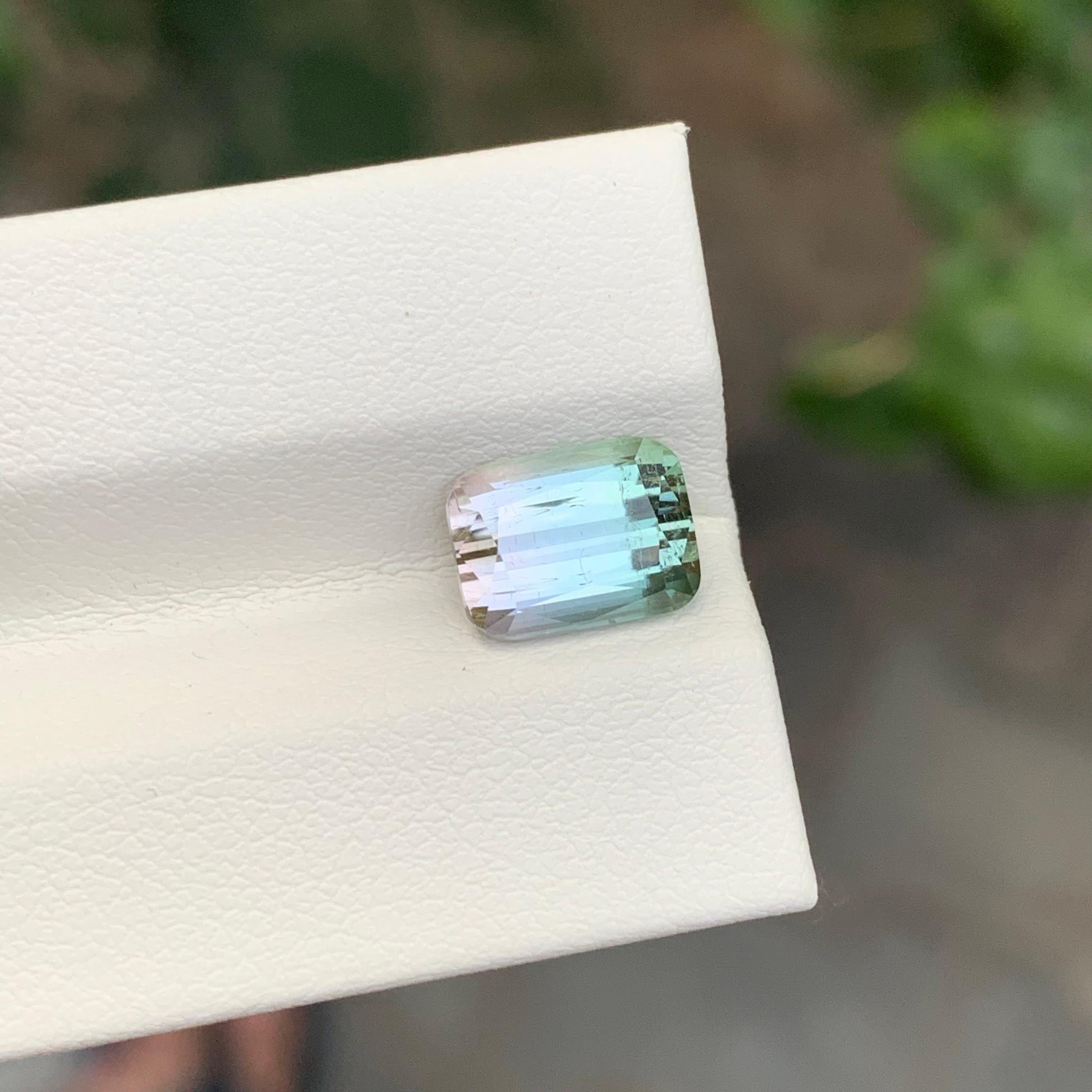 Taille coussin 2.70 Carat Natural Loose Bi Colour Tourmaline Cushion Shape Gemstone (pierre précieuse en forme de coussin) en vente