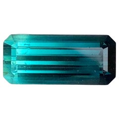 2.70 Carat Natural Loose Bi Colour Tourmaline Long Emerald Cut Gemstone