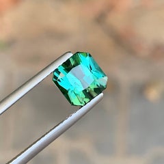2.70 Karat Natürlicher loser bläulich grüner Turmalin im Kissenschliff Afghanischer Edelstein