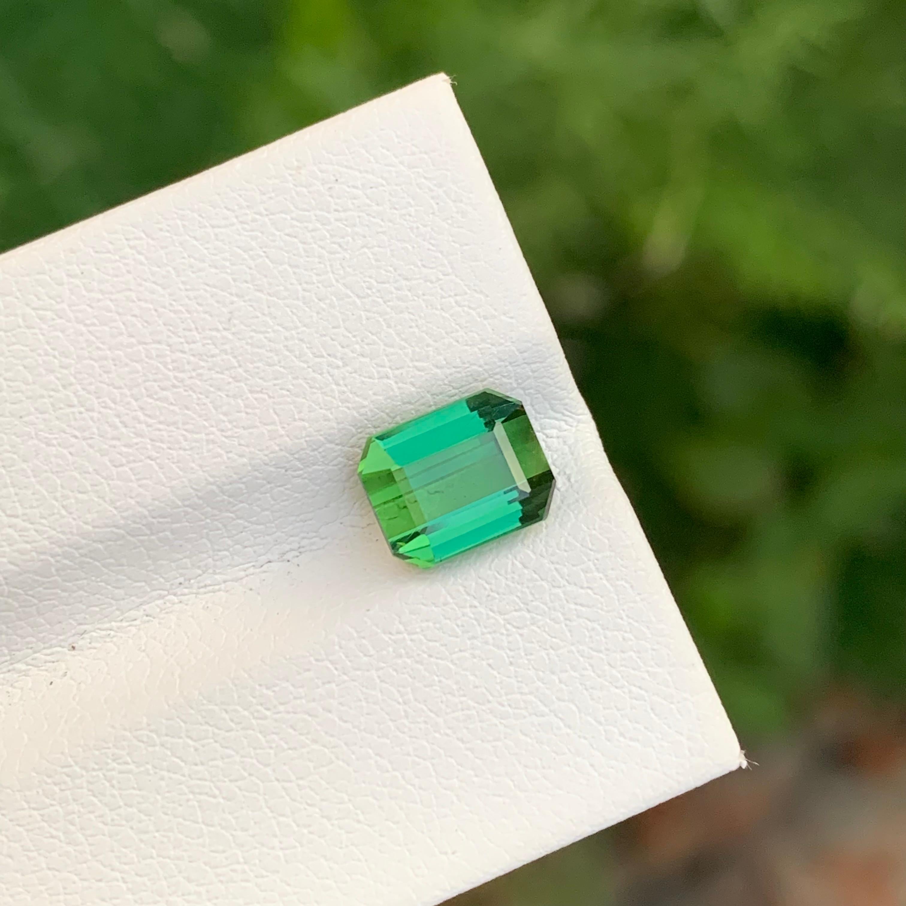 2,70 Karat natürlicher loser hellgrüner Turmalin Smaragd Form Edelstein für Ring für Damen oder Herren im Angebot