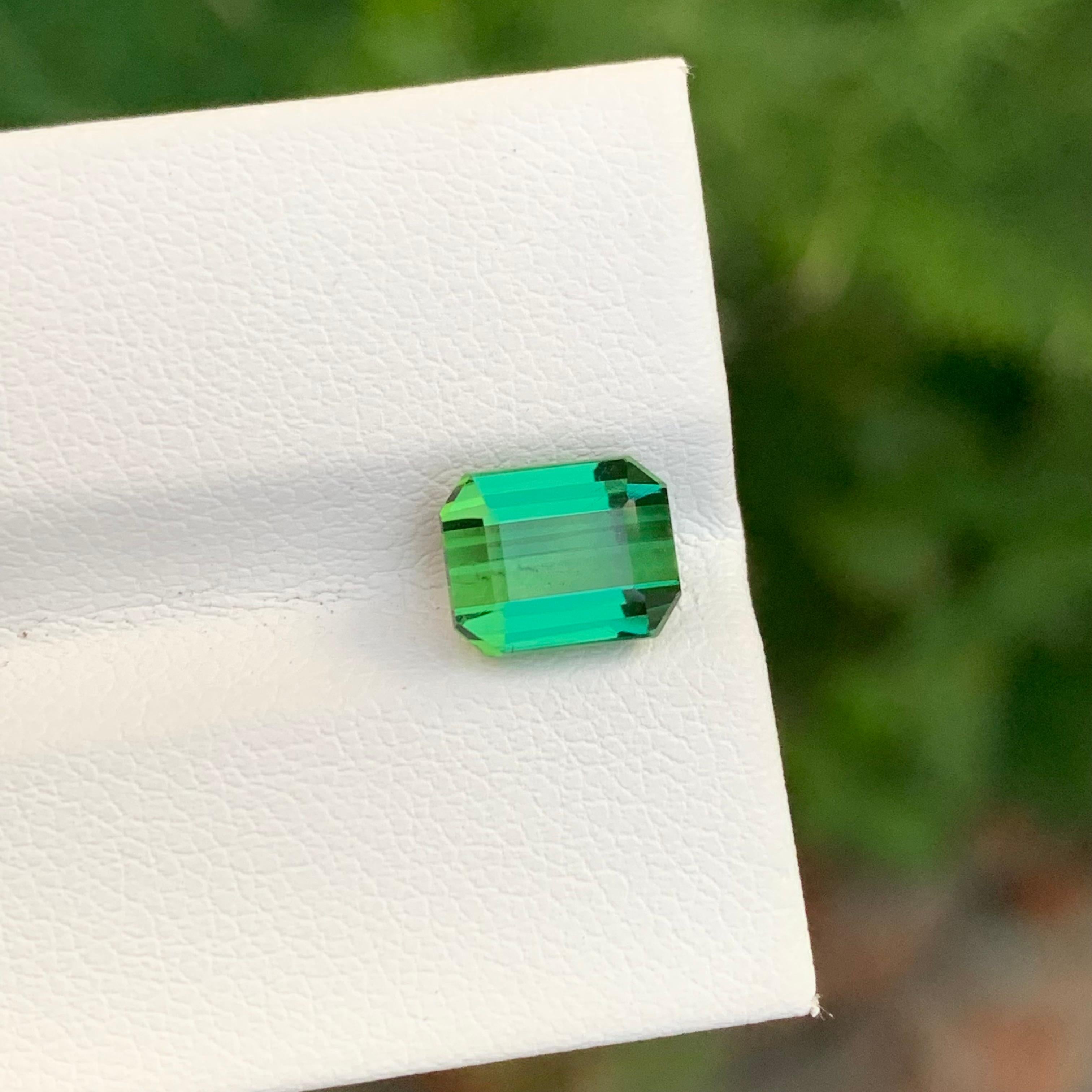 2,70 Karat natürlicher loser hellgrüner Turmalin Smaragd Form Edelstein für Ring im Angebot 1