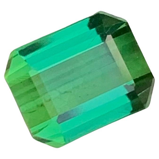 2.70 Carat Natural Loose Bright Green Tourmaline Emerald Shape Gemstone For Ring
