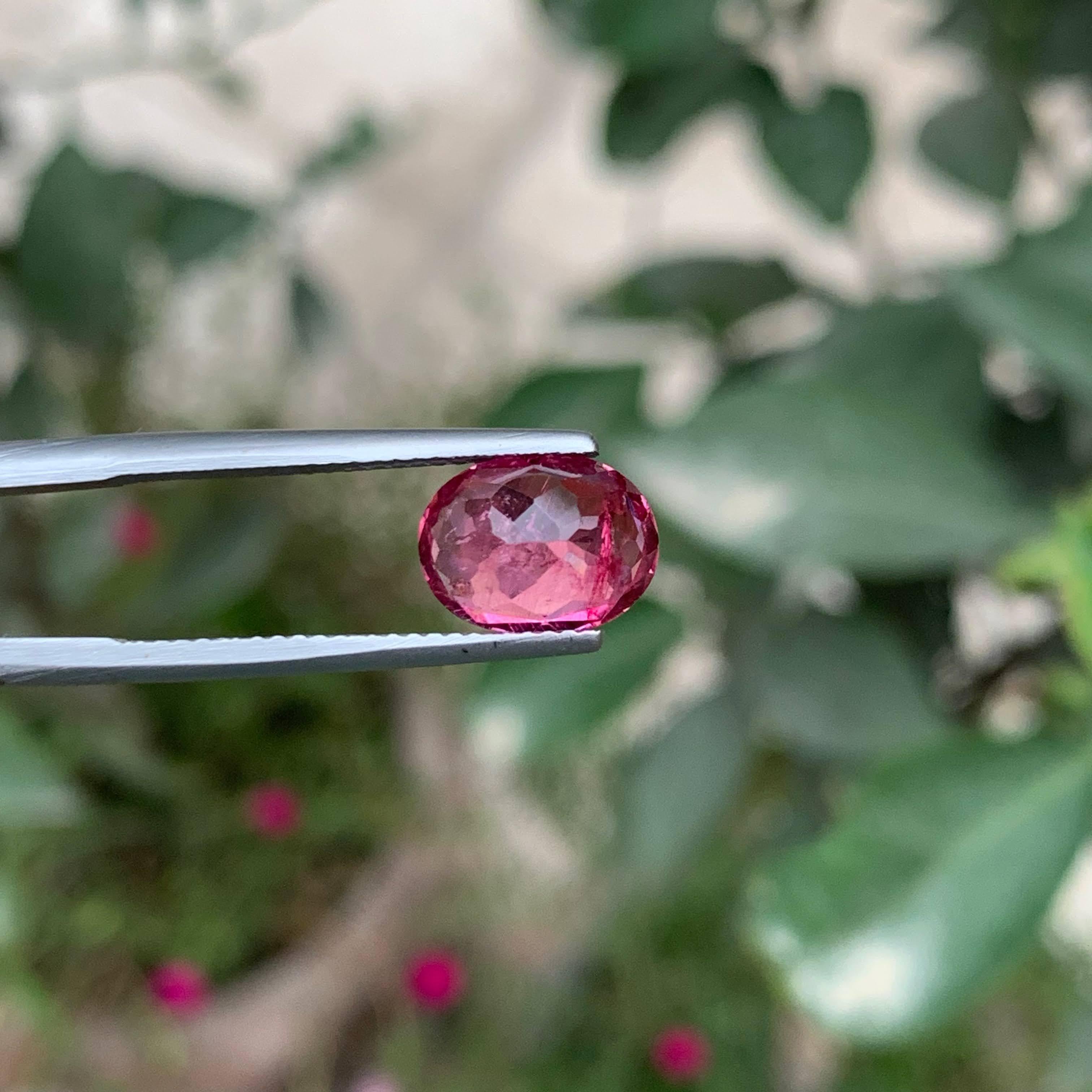 Women's or Men's 2.70 Carat Natural Loose Bubblegum Pink Tourmaline Oval Cut Afghan Gemstone For Sale