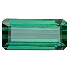 2,70 Quilates Natural Turmalina Verde Oscura Suelta Gema Forma Esmeralda Para Joyería