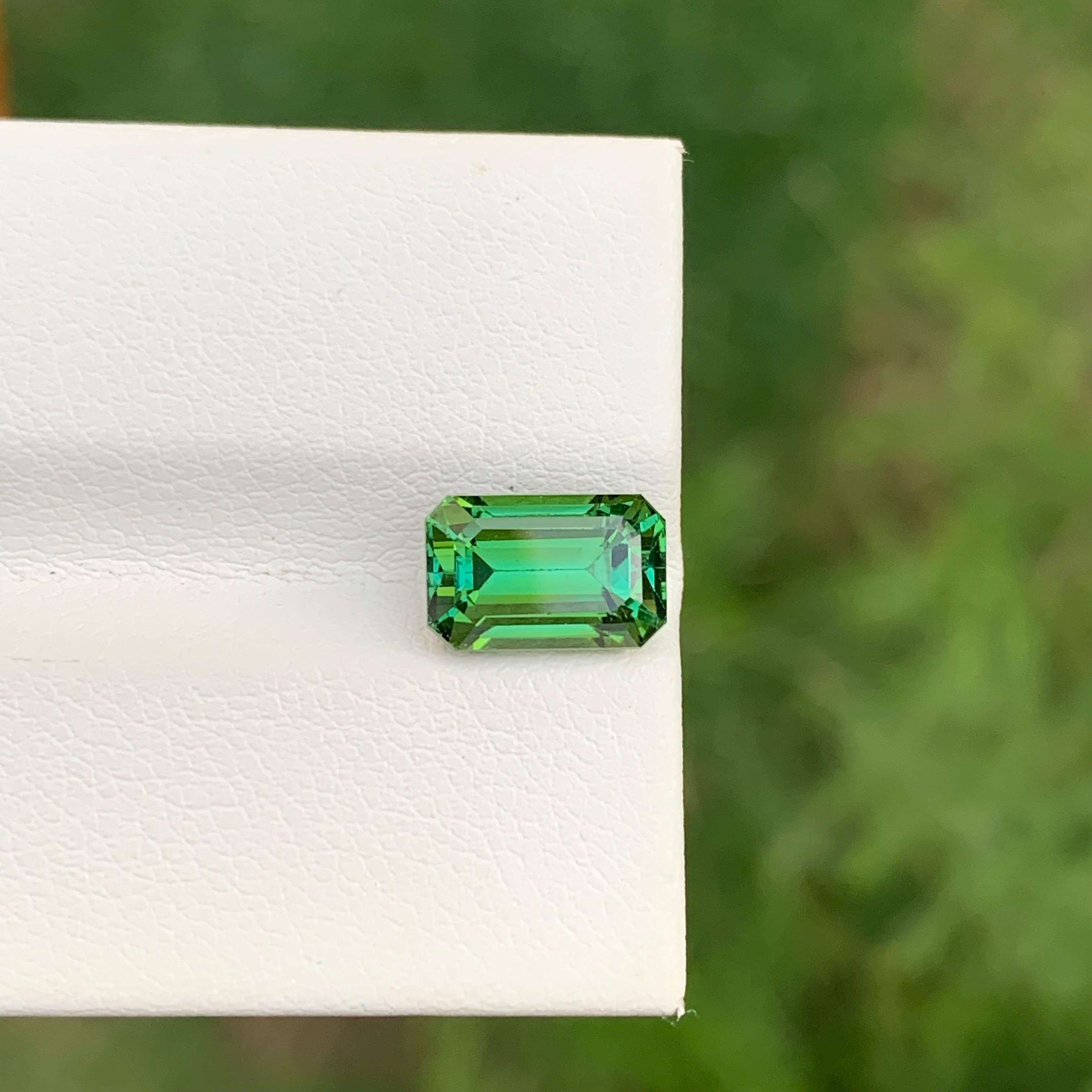 2.70 Karat natürlicher loser grüner Turmalin Smaragd Form Edelstein für Halskette im Angebot 1