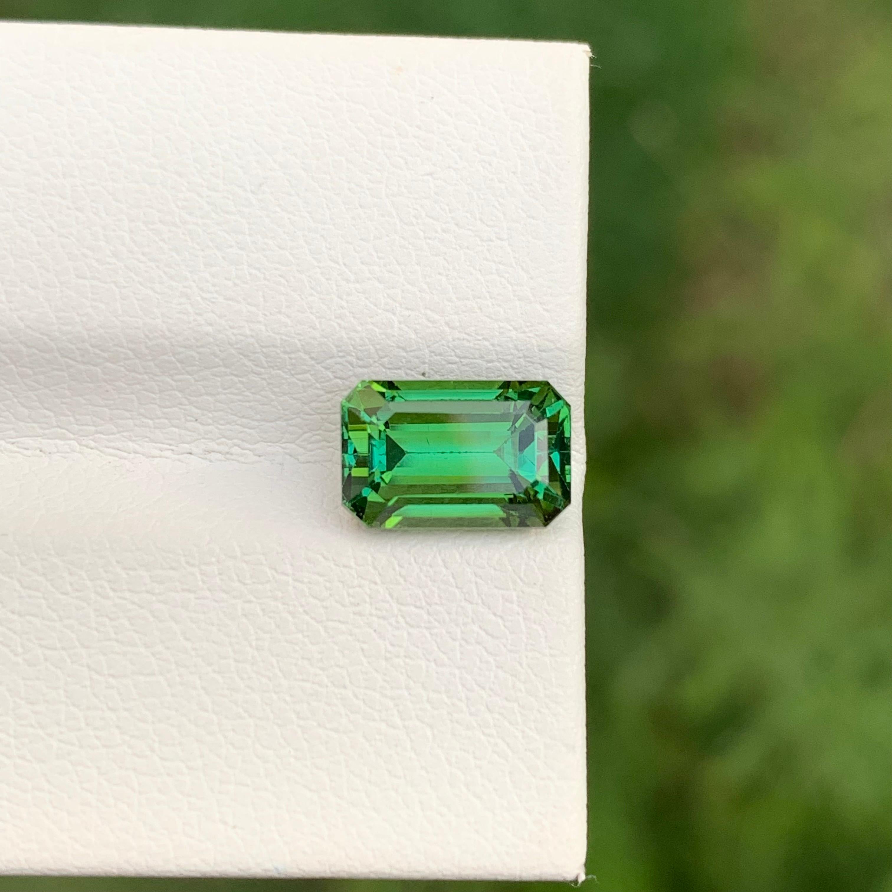 2.70 Karat natürlicher loser grüner Turmalin Smaragd Form Edelstein für Halskette im Angebot 2