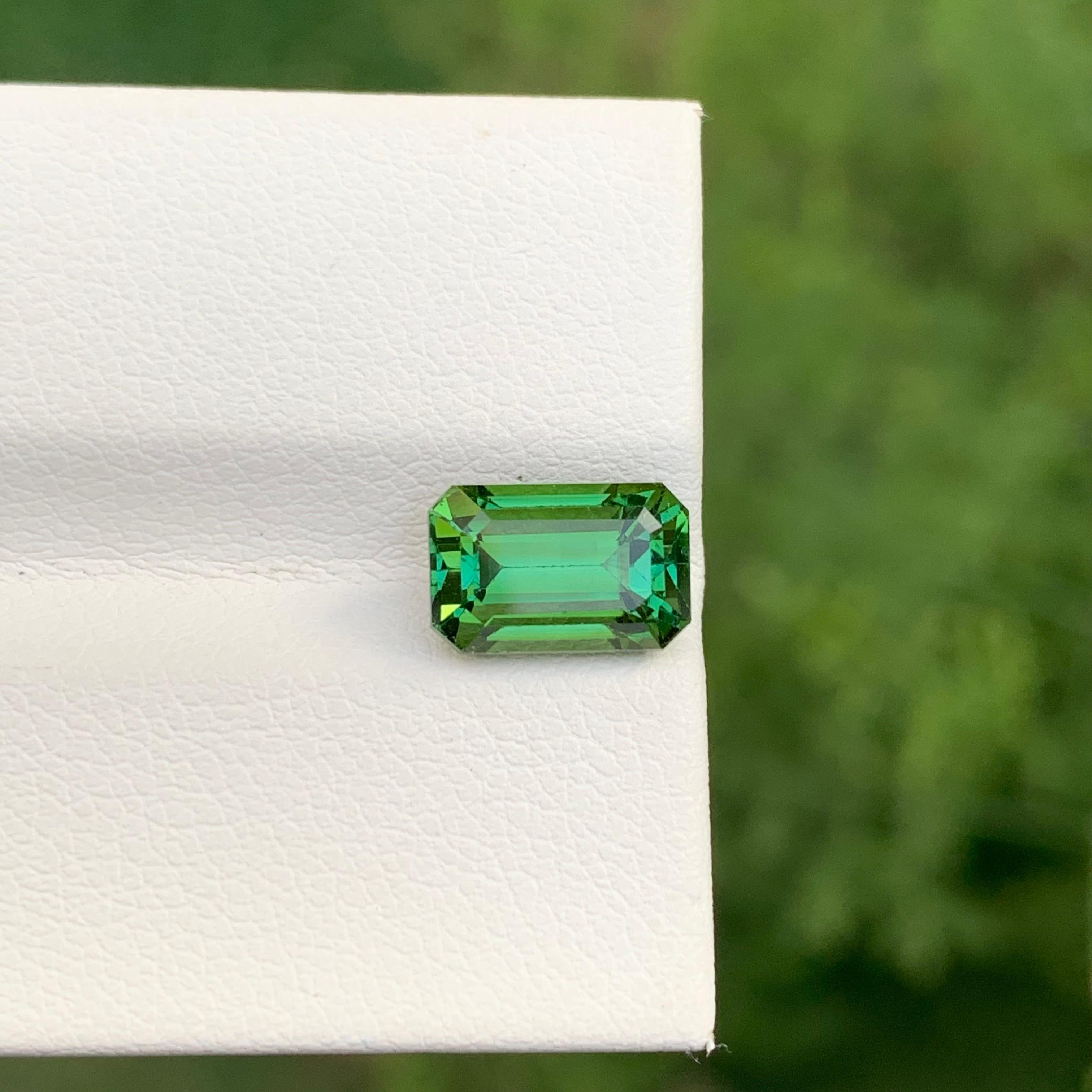 2.70 Karat natürlicher loser grüner Turmalin Smaragd Form Edelstein für Halskette im Angebot 3