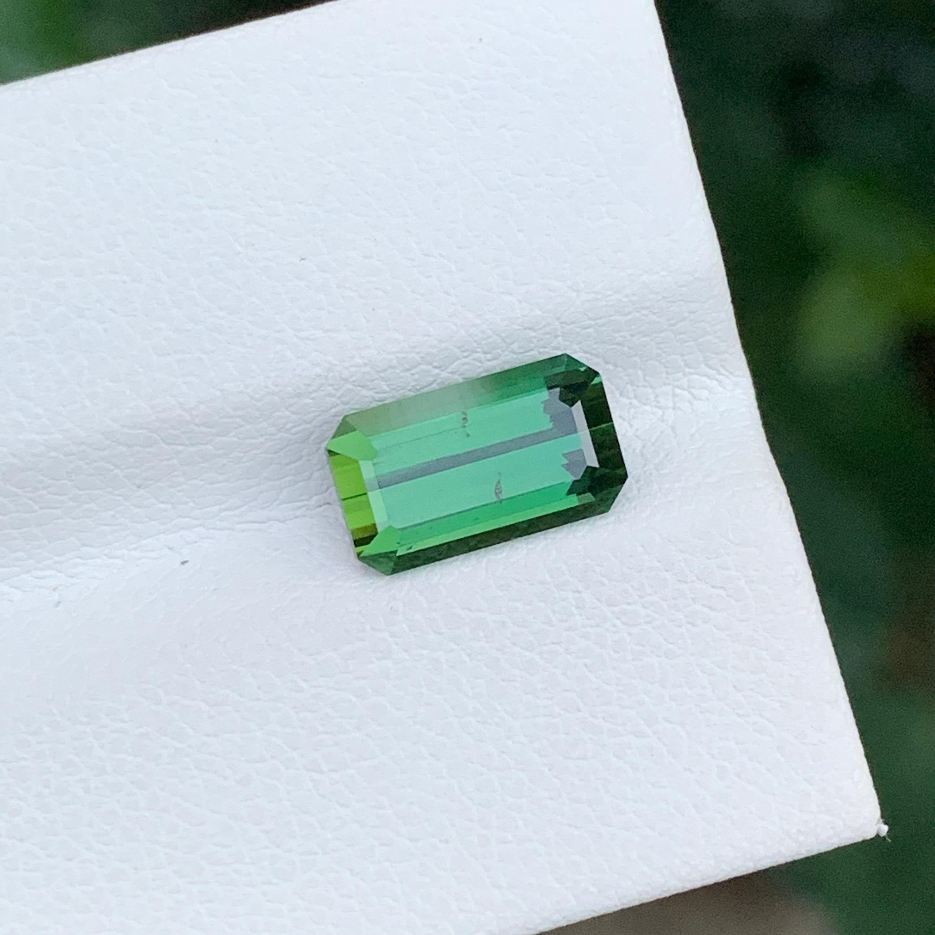 2.70 Carat Natural Loose Green Tourmaline Emerald Shape Gemstone (pierre précieuse en forme d'émeraude) en vente 2