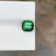 2.70 Carat Natural Loose Green Tourmaline Stone Cushion Cut Afghan Gemstone