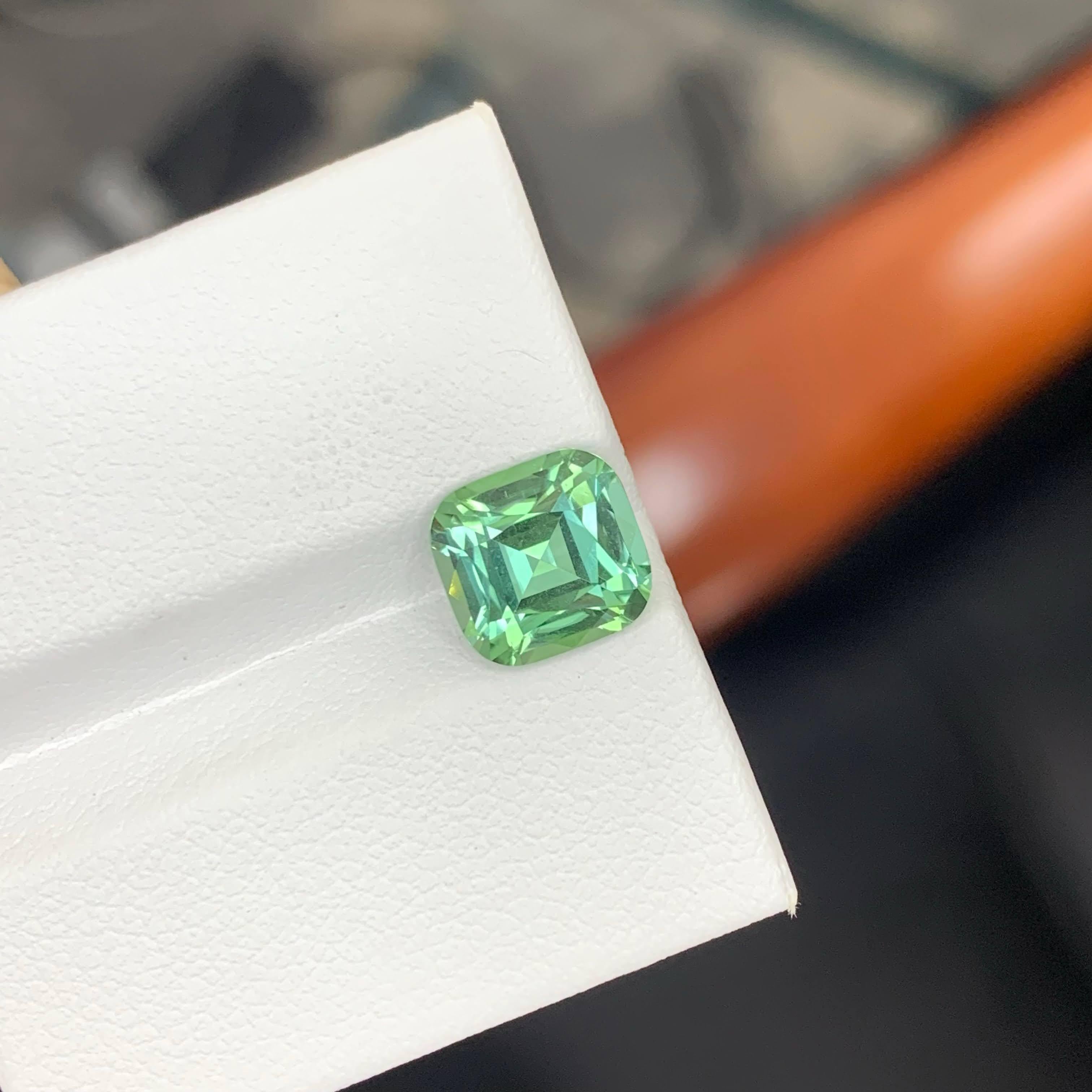 2.70 Carati di tormalina verde laguna naturale sfusa con taglio a cuscino Gemma afgana in vendita 5