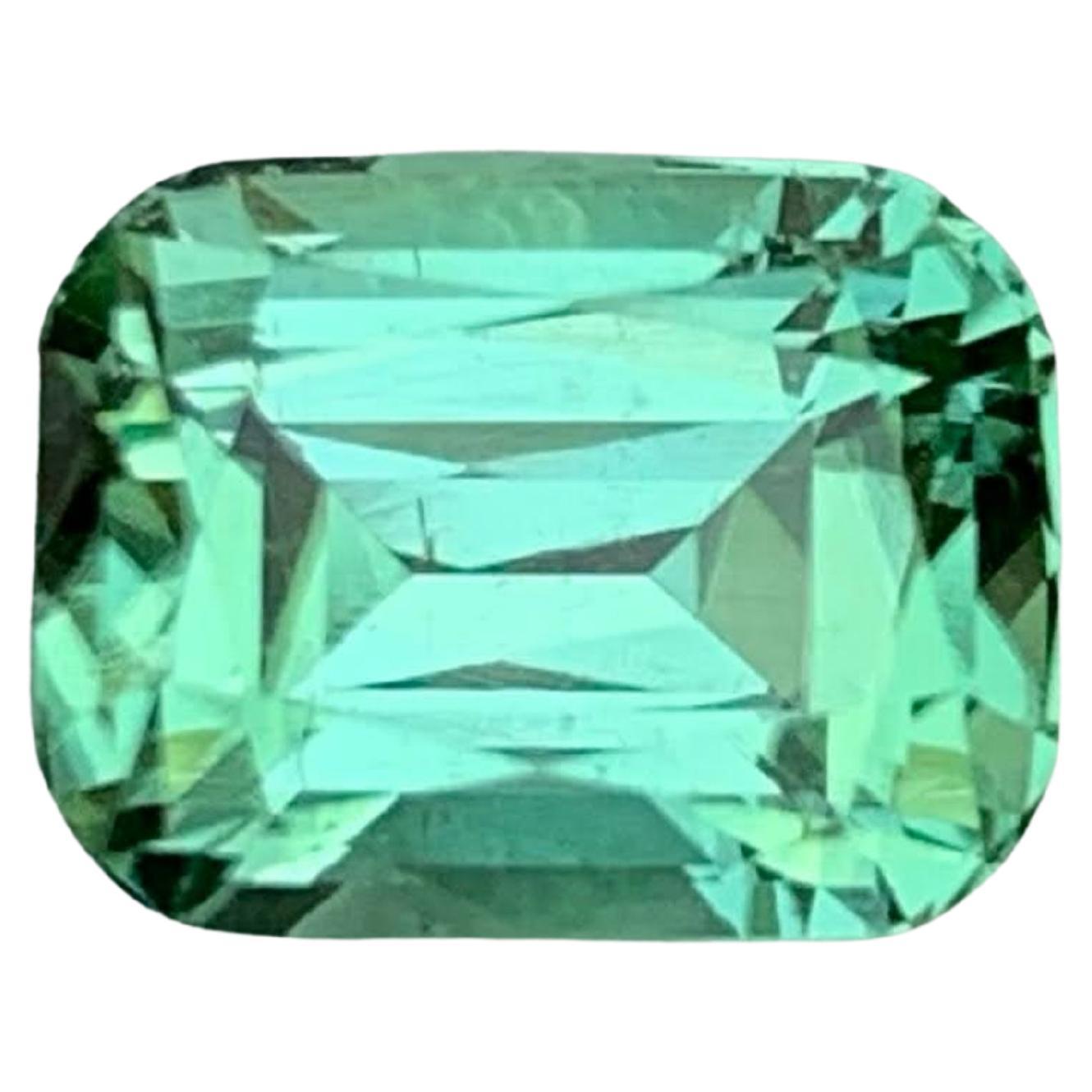 2.70 Carat Natural Loose Lagoon Green Tourmaline Cushion Cut Afghan Gemstone