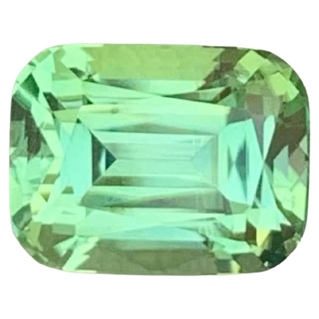 2.70 Carat Natural Loose Mint Green Tourmaline Cushion Cut Afghan Gemstone