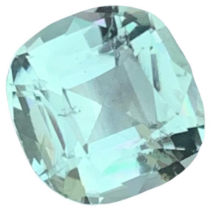 2.70 Carat Natural Loose Mint Green Tourmaline Cushion Shape From Afghan Mine For Sale