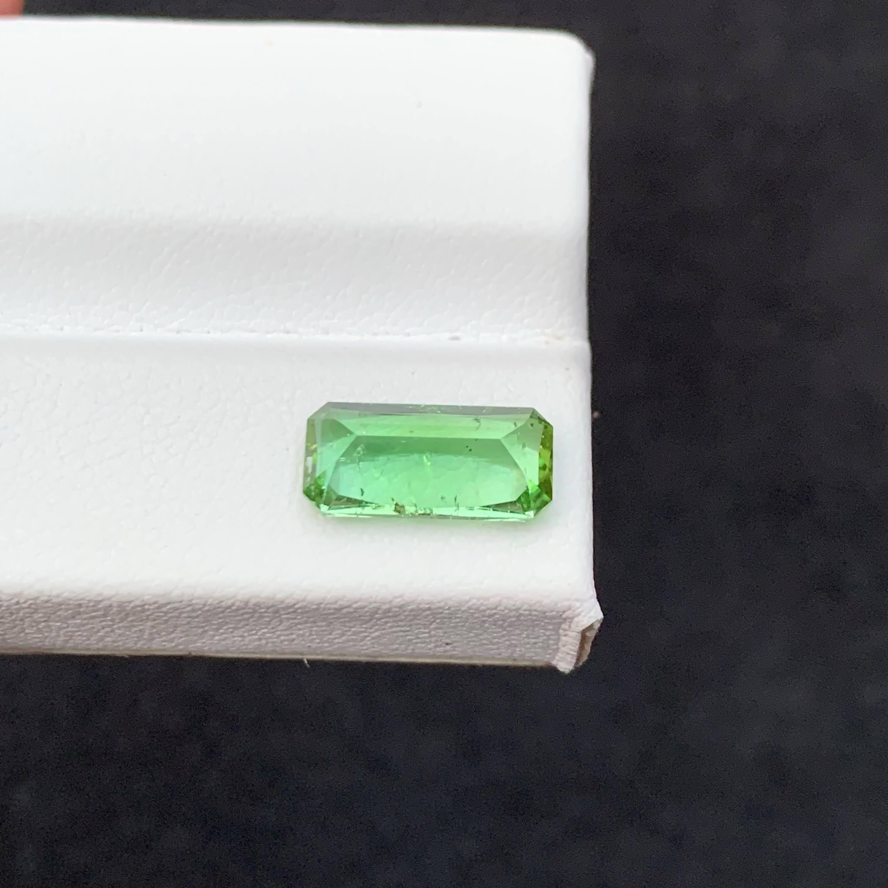 Moderne 2.70 Carat Natural Loose Mint Green Tourmaline Fancy Cushion Cut Afghan Gemstone (pierre précieuse afghane) en vente