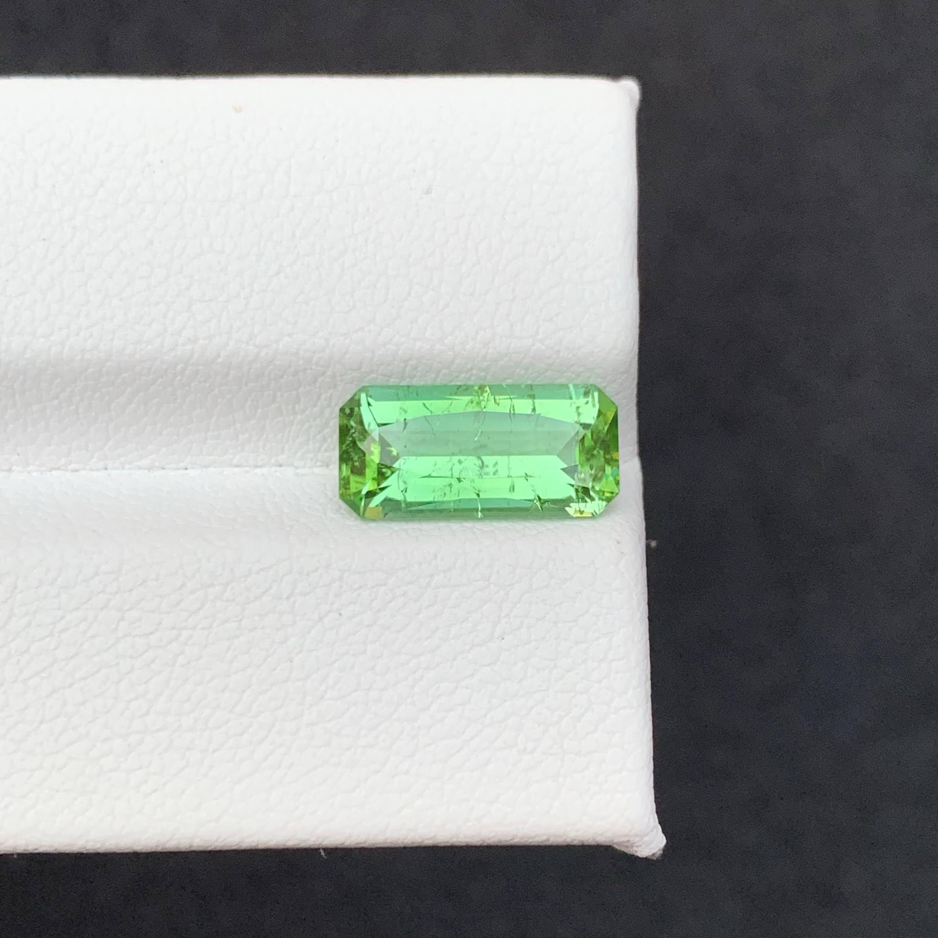 2.70 Carat Natural Loose Mint Green Tourmaline Fancy Cushion Cut Afghan Gemstone (pierre précieuse afghane) Unisexe en vente