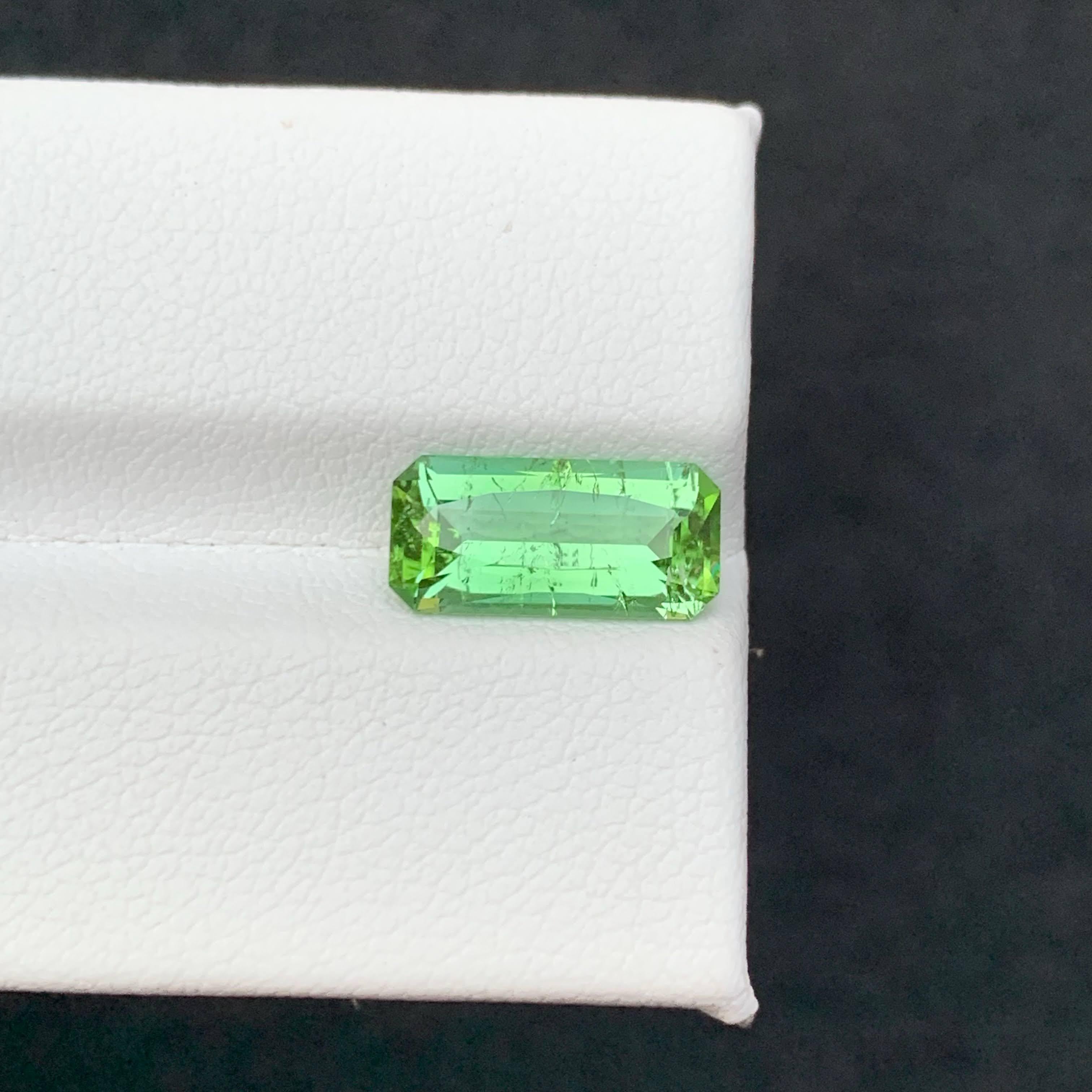 2.70 Carat Natural Loose Mint Green Tourmaline Fancy Cushion Cut Afghan Gemstone (pierre précieuse afghane) en vente 2