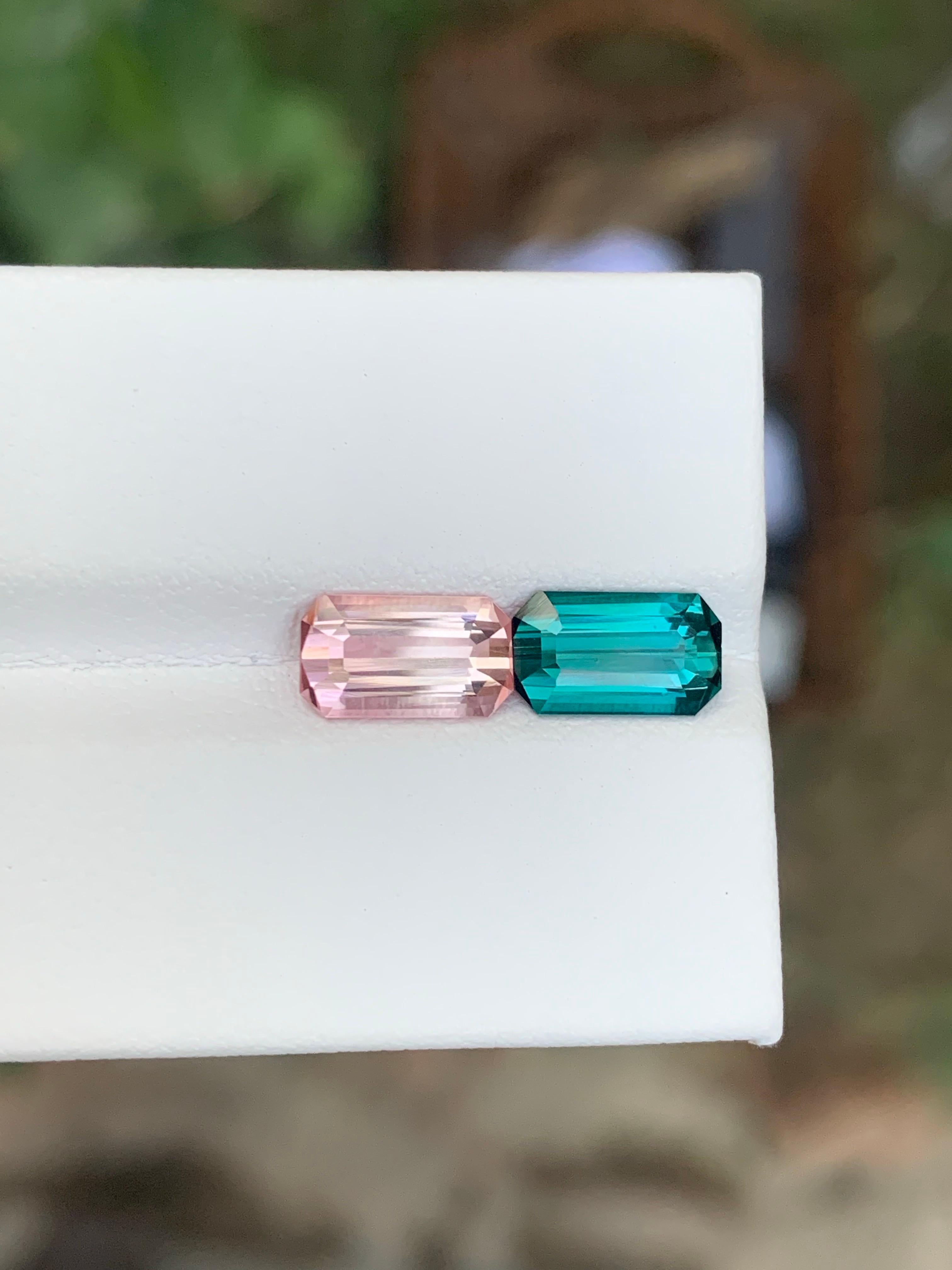 Femenino o masculino 2,70 quilates de turmalina natural suelta inversa en forma de esmeralda Gema en venta