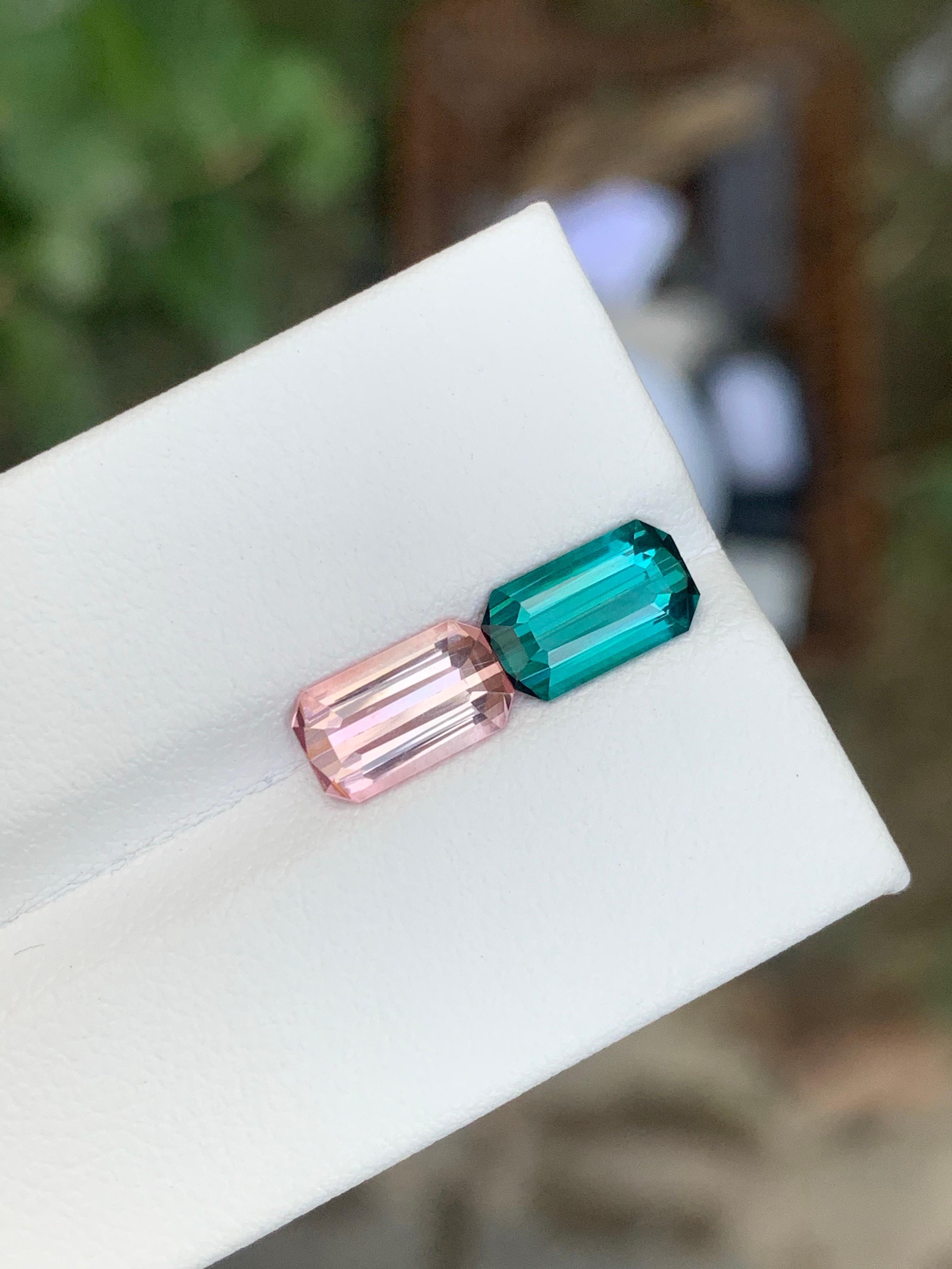 2,70 quilates de turmalina natural suelta inversa en forma de esmeralda Gema en venta 2