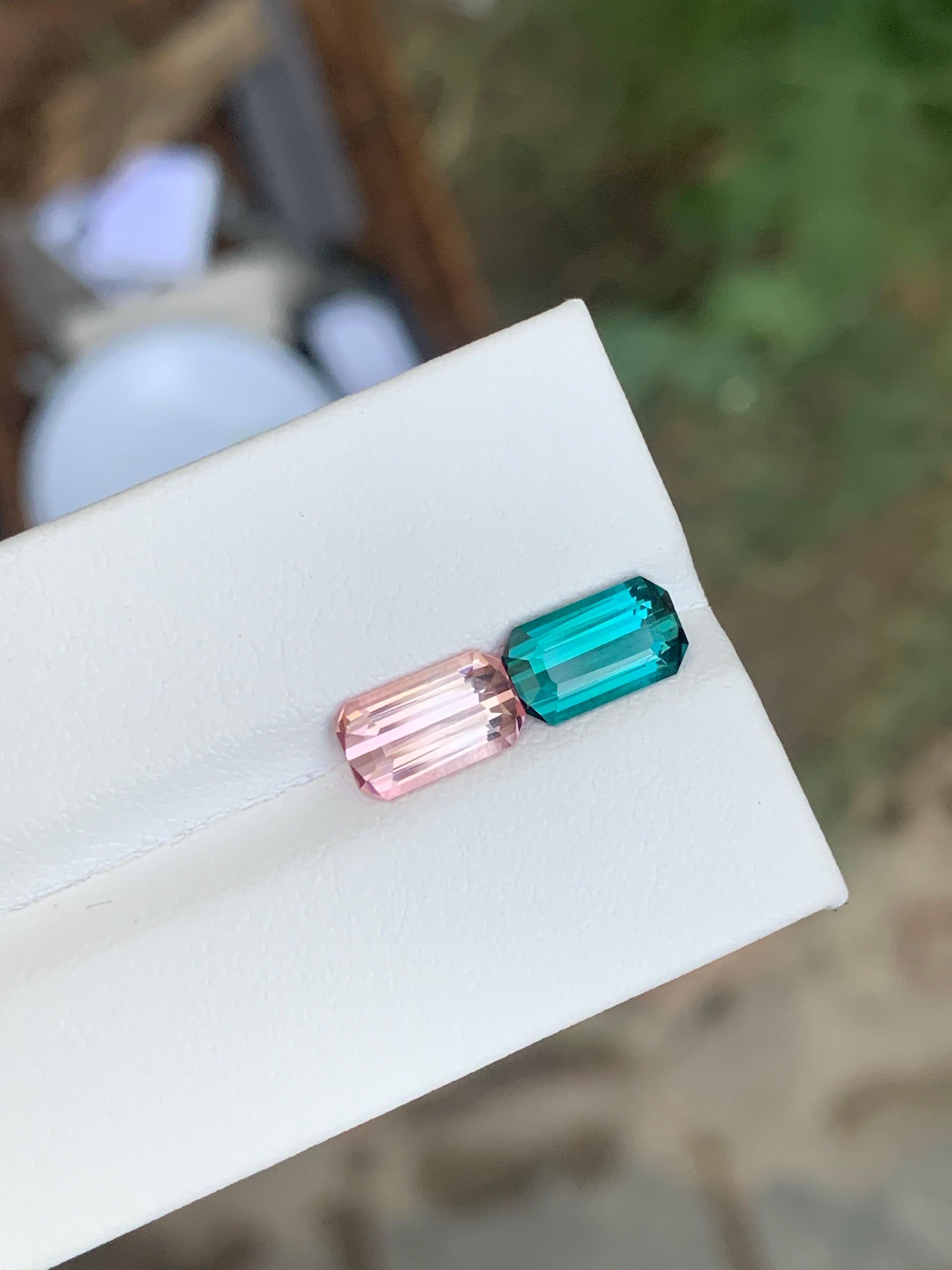 2,70 quilates de turmalina natural suelta inversa en forma de esmeralda Gema en venta 3