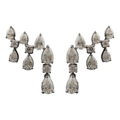 2.70 Carat Pear Shape Diamond Drop Earrings in 18K White Gold
