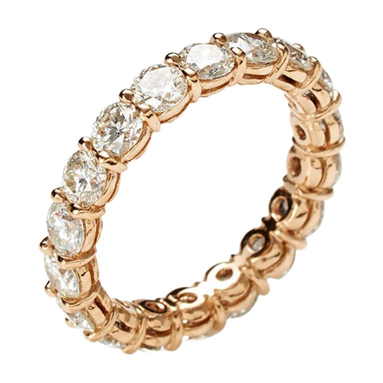 2.70 Carat Rose Gold Eternity Band Ring For Sale