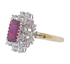 2.70 Carat Ruby Diamond Gold Cluster Ring