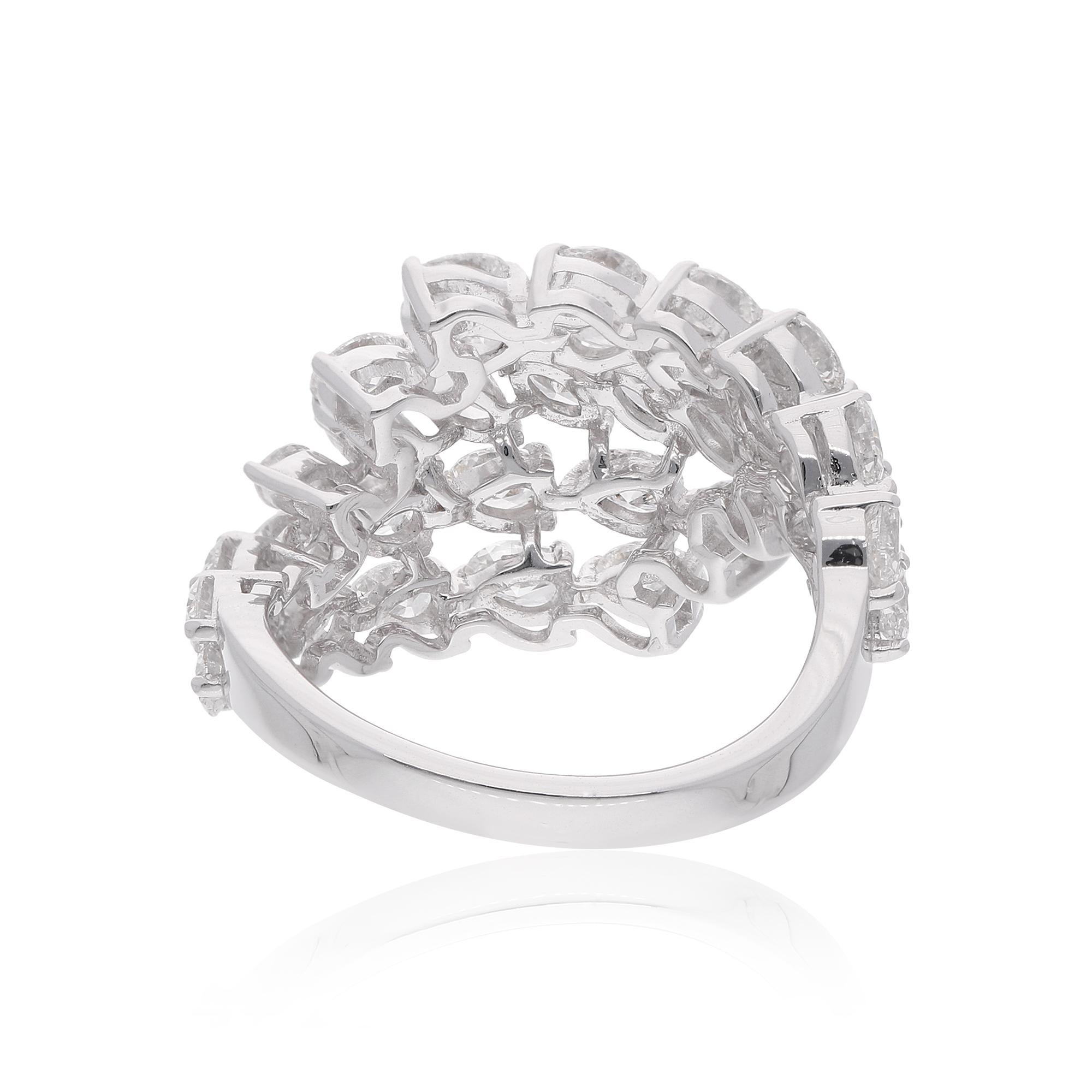 En vente :  Bague en grappe de diamants 2,70 carats, pureté SI, couleur HI, en or blanc 18 carats 3