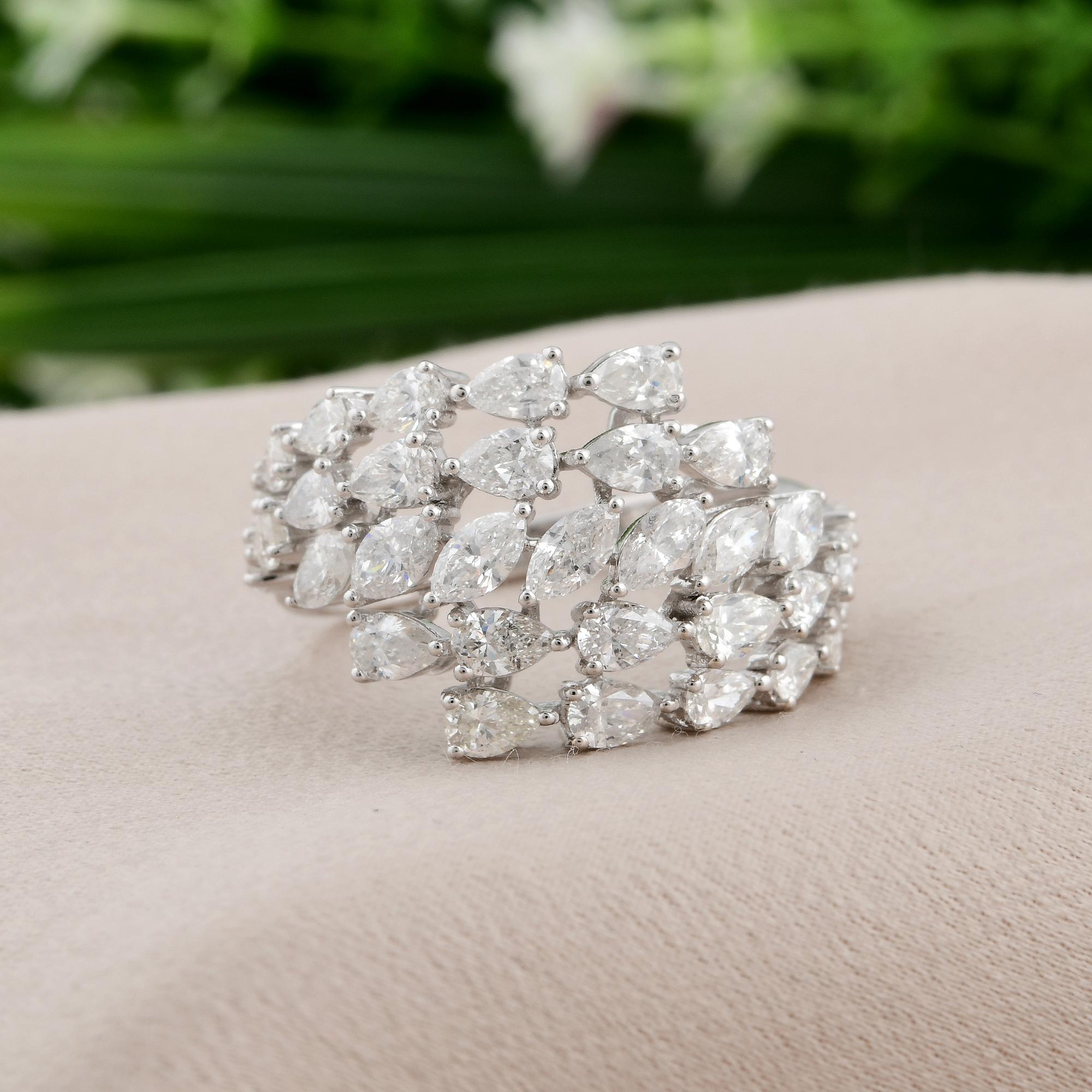 Im Angebot: 2,70 Karat SI Reinheit HI Farbe Diamant-Cluster-Ring 18 Karat Weißgold Schmuckstück () 4
