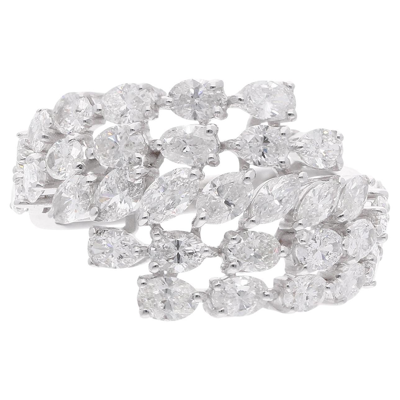 Im Angebot: 2,70 Karat SI Reinheit HI Farbe Diamant-Cluster-Ring 18 Karat Weißgold Schmuckstück ()