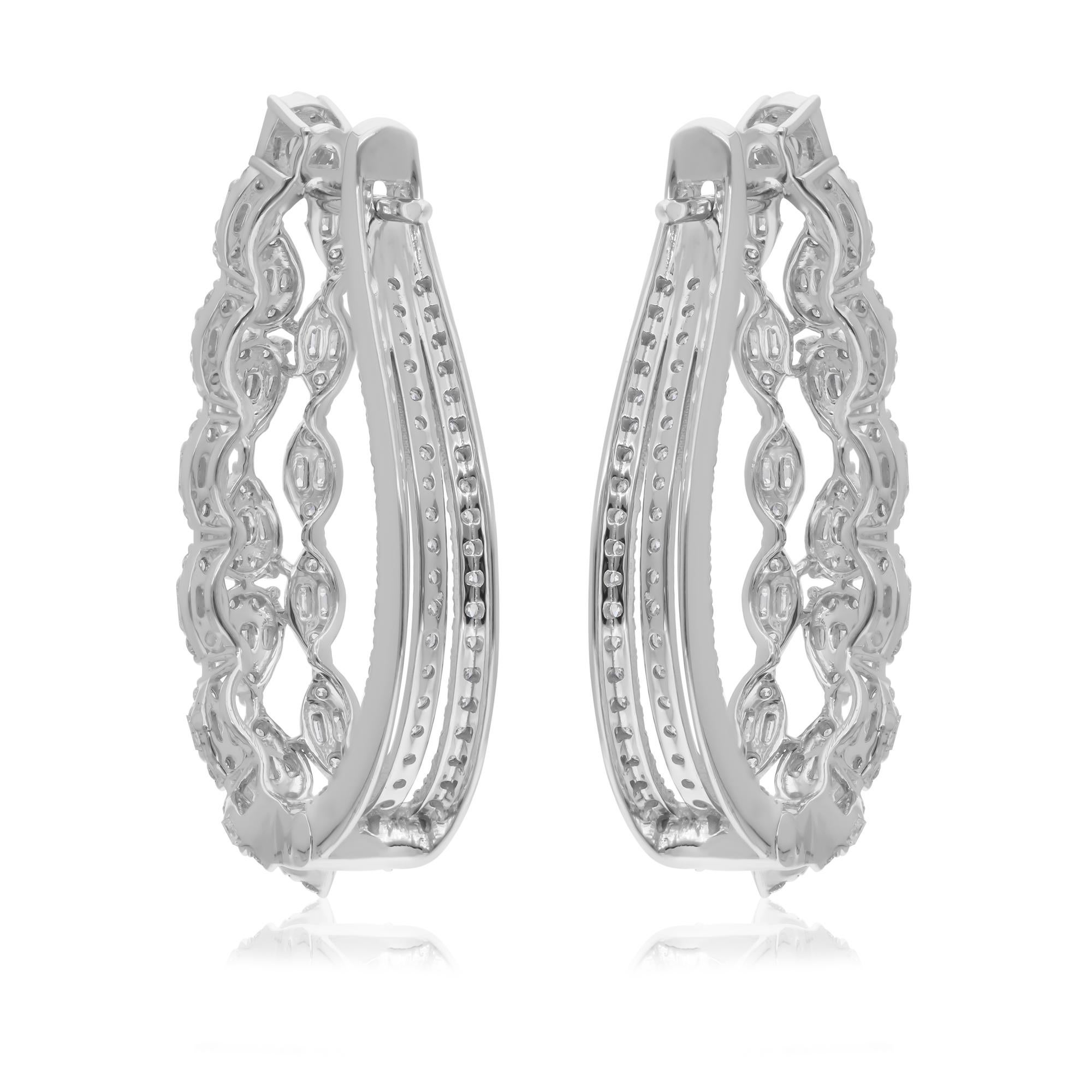 2,70 Karat SI-Reinheit HI-Farbe Diamant-Ohrringe 18 Karat Weißgold-Schmuck Damen im Angebot