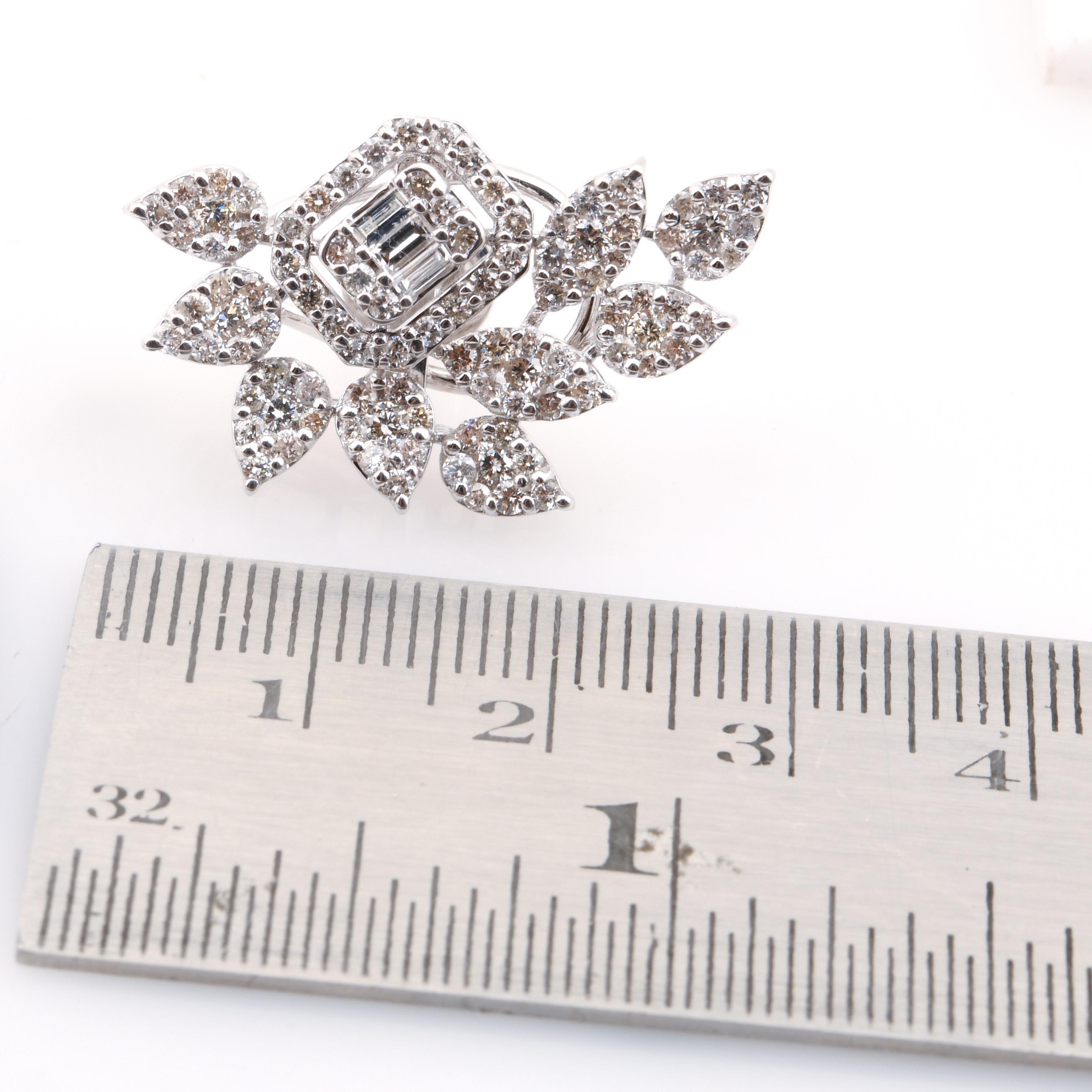 Round Cut 2.70 Carat SI Clarity HI Color Diamond Stud Earrings 14 Karat White Gold Jewelry For Sale