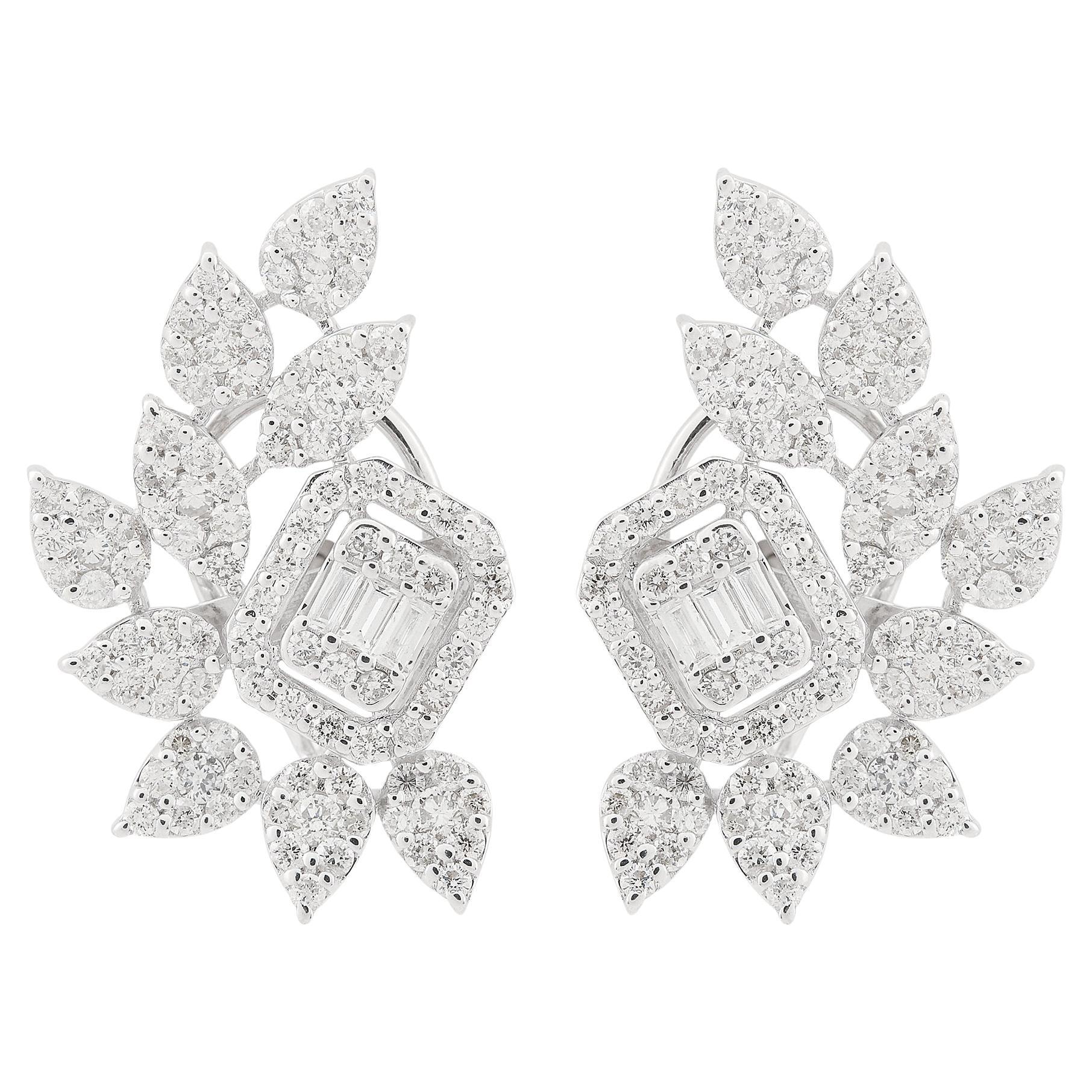 2,70 Karat SI Reinheit HI Farbe Diamant-Ohrstecker 14 Karat Weißgold Schmuckschmuck