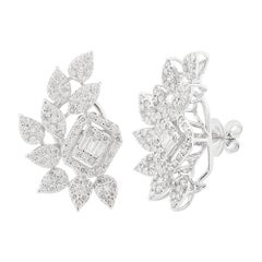 2.70 Carat SI Clarity HI Color Diamond Stud Earrings 18 Karat White Gold Jewelry
