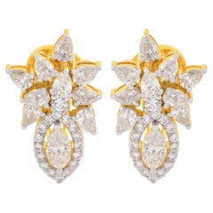2,70 Quilates SI Claridad HI Color Diamante Marquesa Forma Pera Oro Amarillo 18 Kilates