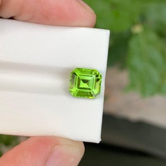 2.70 carats Apple Green Peridot Stone Asscher Cut Natural Pakistani Gemstone