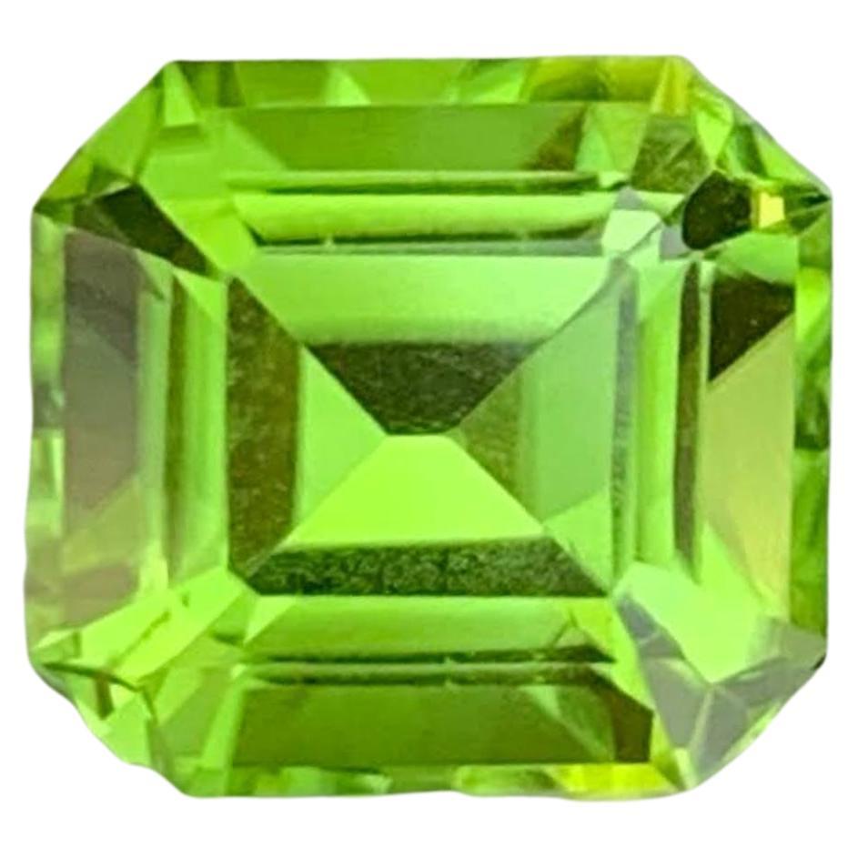2.70 carats Apple Green Peridot Stone Asscher Cut Natural Pakistani Gemstone