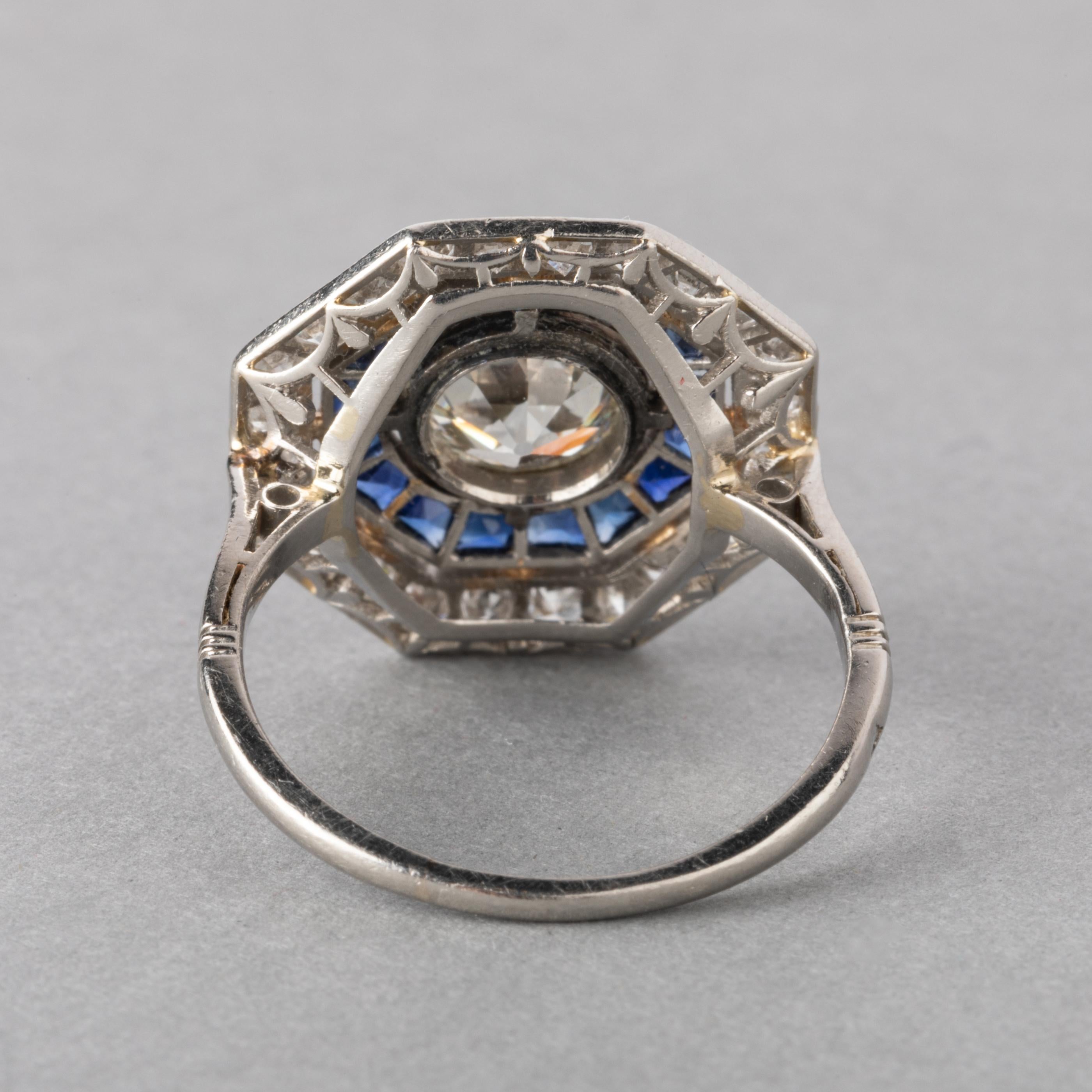 french art deco diamond ring