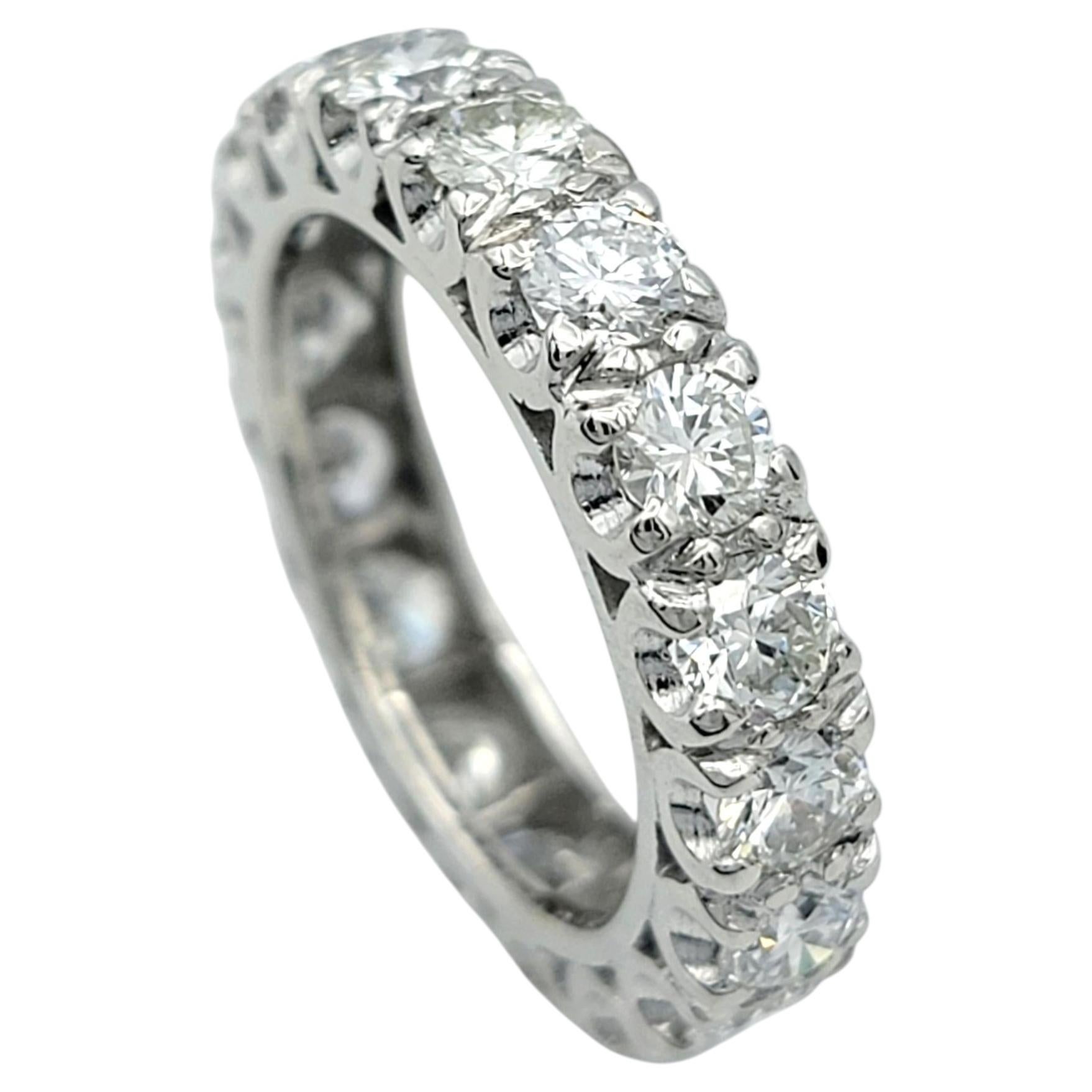 2.70 Carats Total Round Diamond Full Eternity Band Ring in Platinum