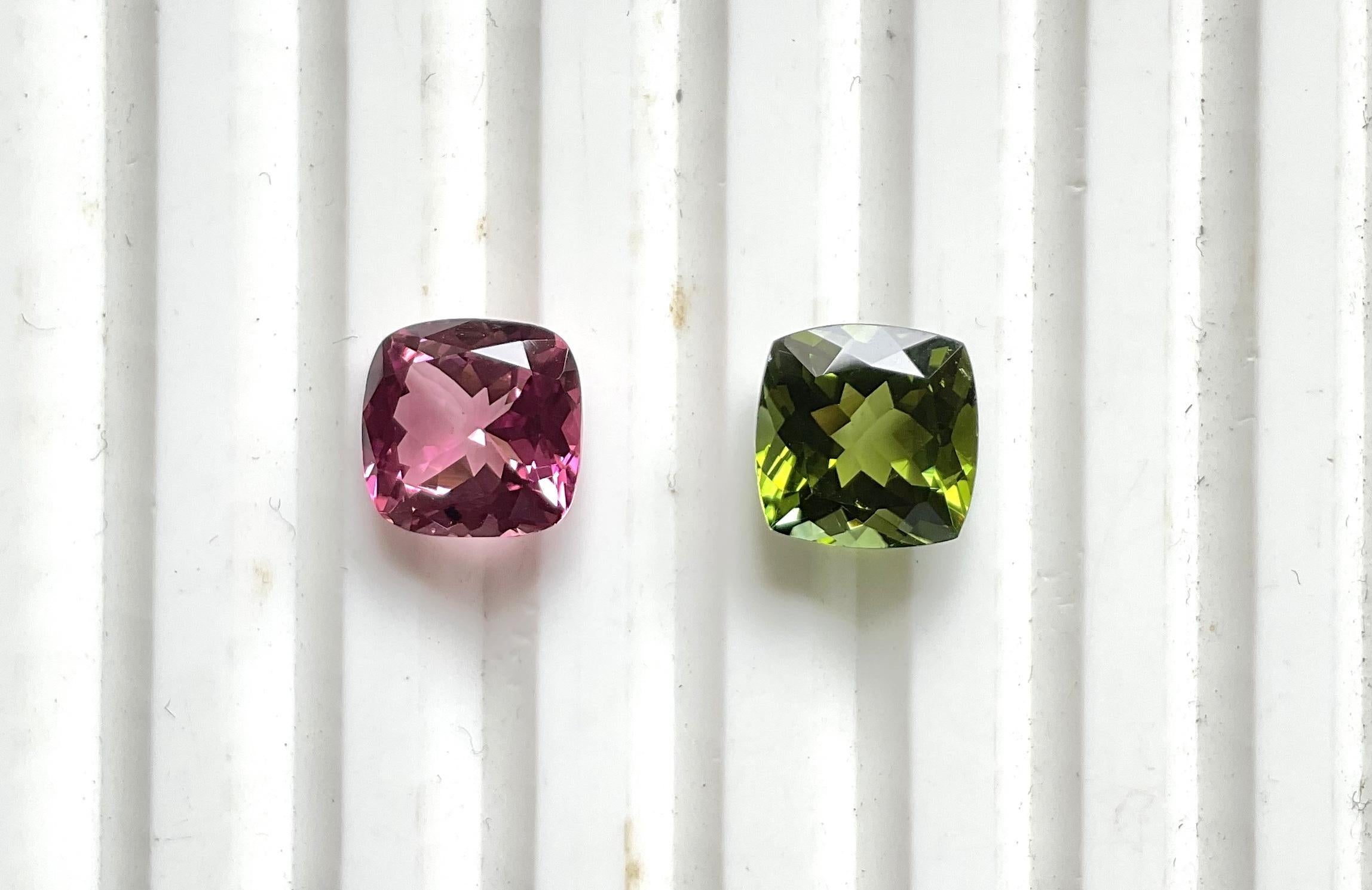 2,70 carati di tormalina 2 pezzi sfaccettati Pietra tagliata di alta qualità Nature in vendita 5