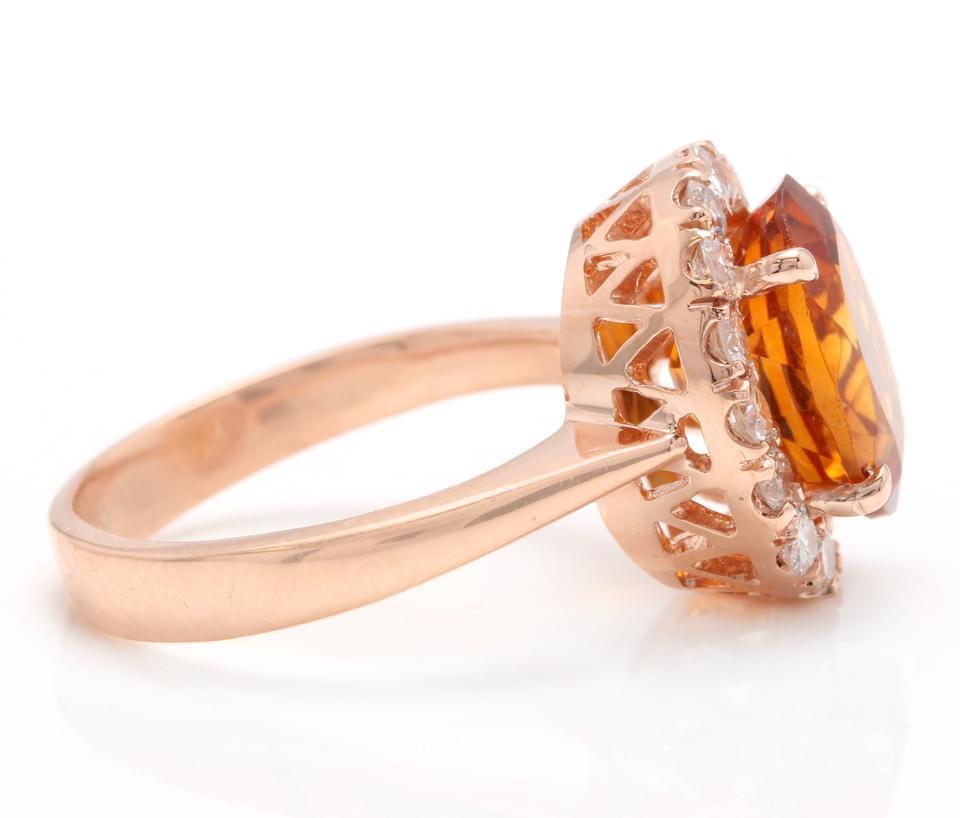 madera citrine and diamond 14kt rose gold ring