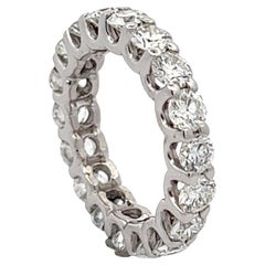 2.70 CTW Round Brilliant Diamond Eternity Wedding Band Ring 18KWG SZ 3.75