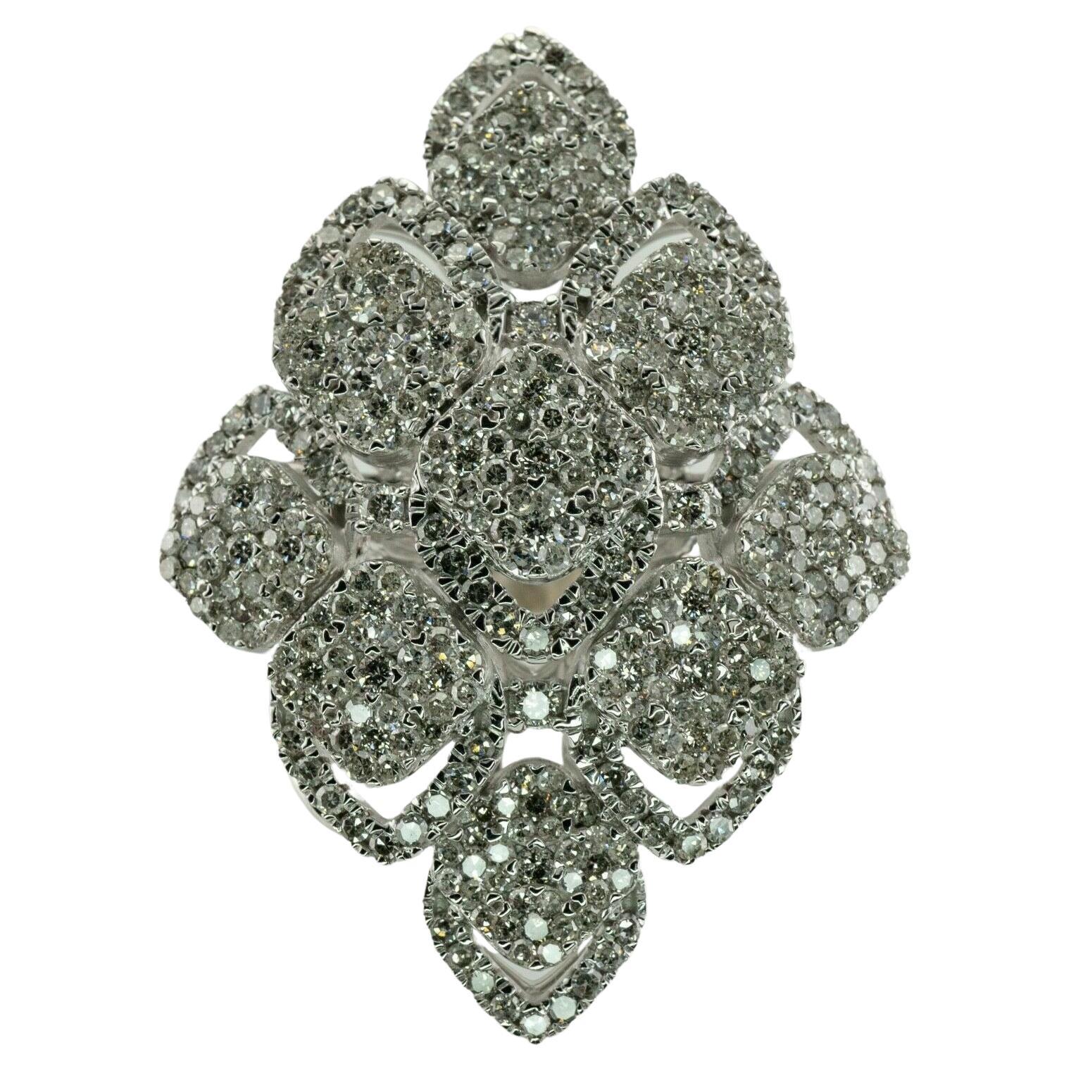 Diamond Ring 14K Gold Marquise Round cut Vintage 1.70ct For Sale at 1stDibs