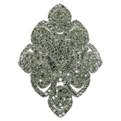 2.70 ctw Vintage Diamant-Cluster-Cocktailring 14K Gold Schild Statement