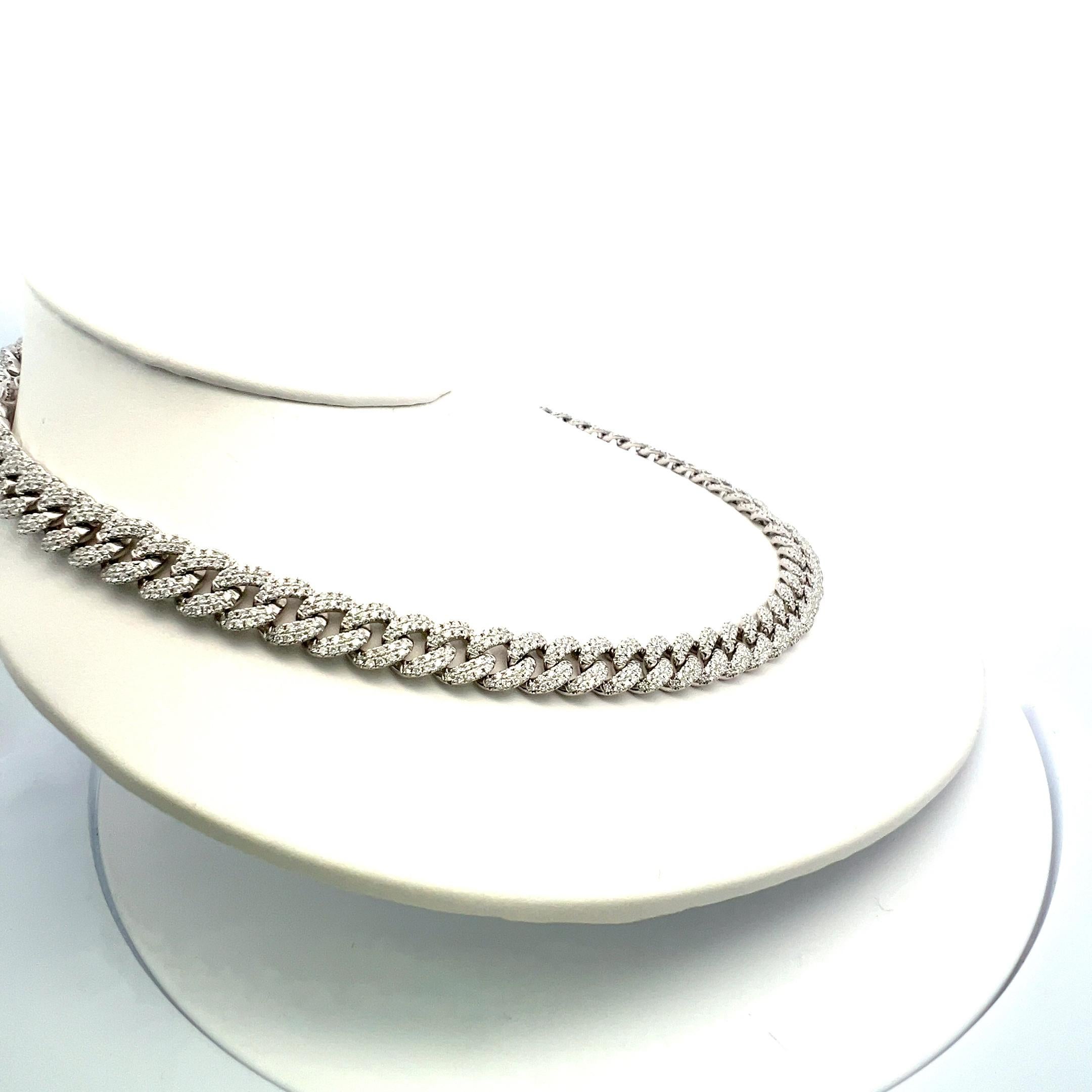 De las mujeres 27,00 Quilates Diamante Redondo Brillante H SI1 Collar de cadena de oro blanco de 14 quilates en venta