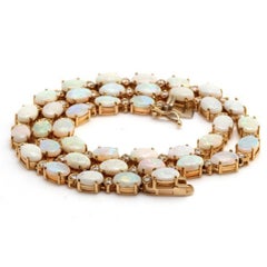 27,00 Carati Opale Australiano Naturale Collana in oro giallo massiccio 14 carati