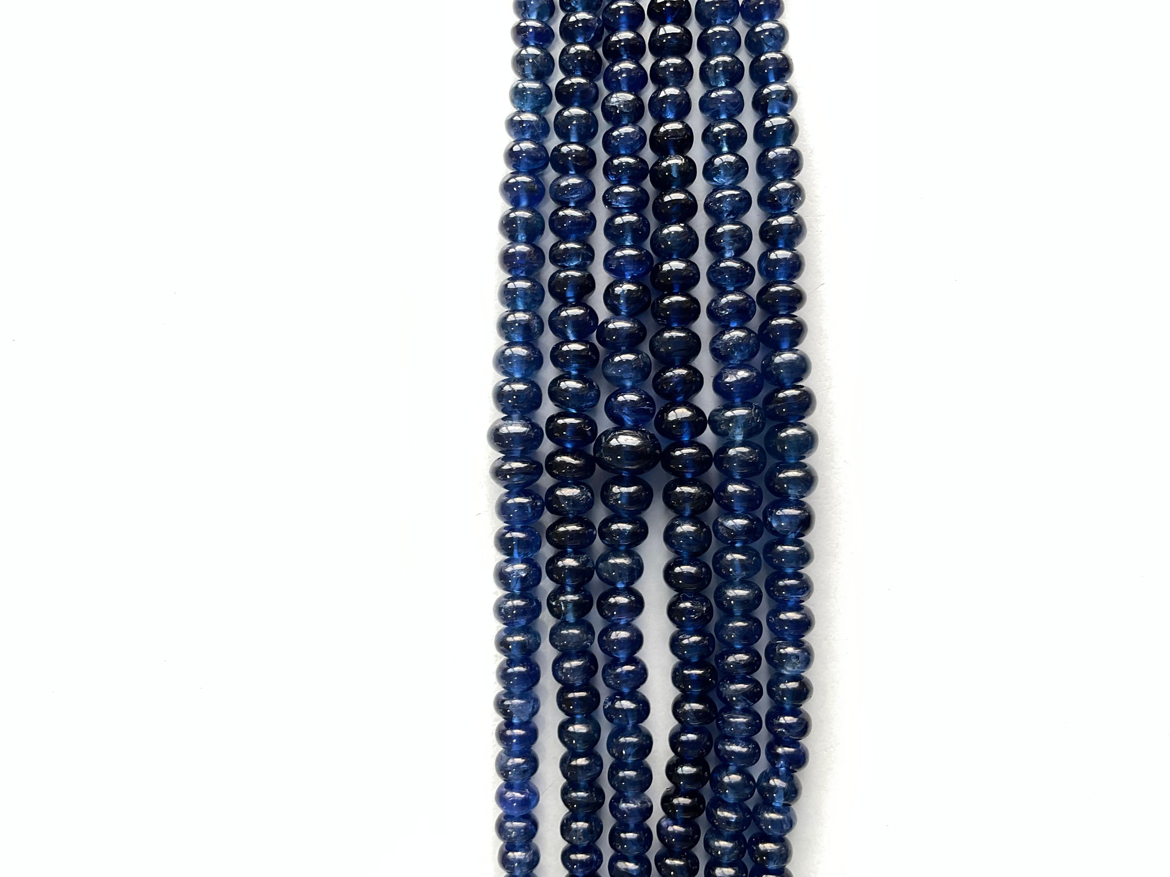 Sapphire Beaded Jewelry Necklace Rondelle Beads Gem quality
Size : 4 To 7 MM 
Weight : 270.70 Carats
Line : 6
Stone : Sapphire
